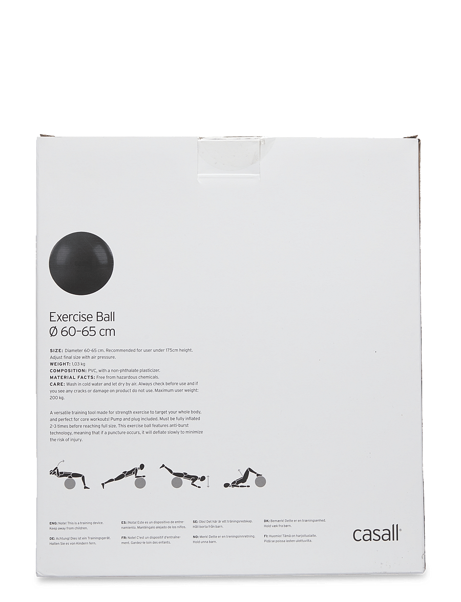 Casall - Exercise Ball 60-65cm - kotitreenivälineet - black - 1