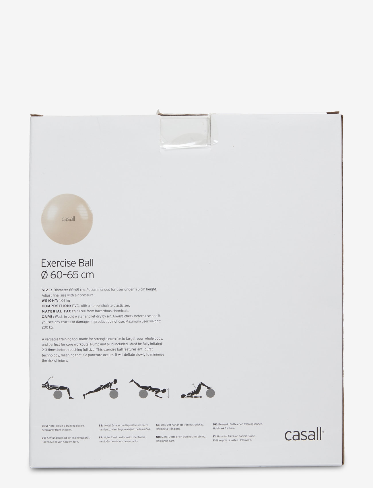 Casall - Exercise Ball 60-65cm - träningsutrustning för hemmet - light cashmere - 2