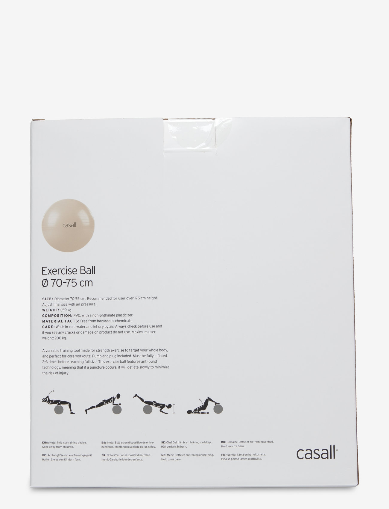 Casall - Exercise Ball 70-75cm - home workout equipment - light cashmere - 2