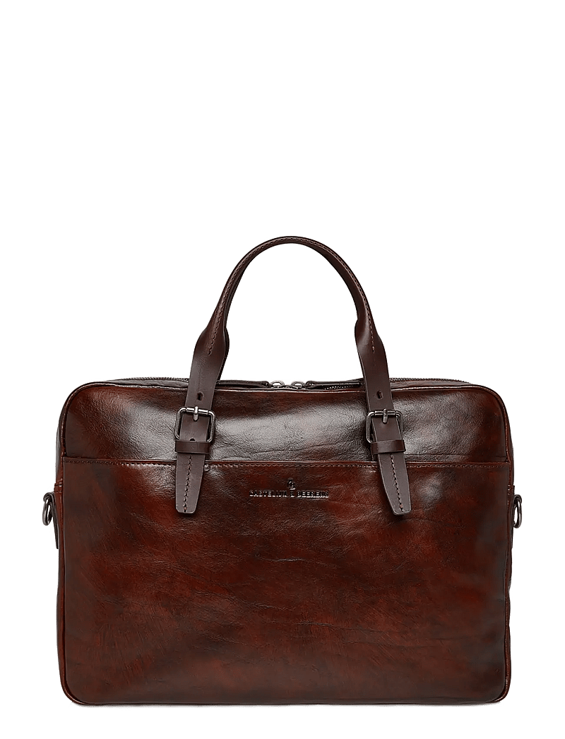 Castelijn & Beerens - RIEN Laptop Bag 15.6" single zip - laptopväskor - cognac - 0