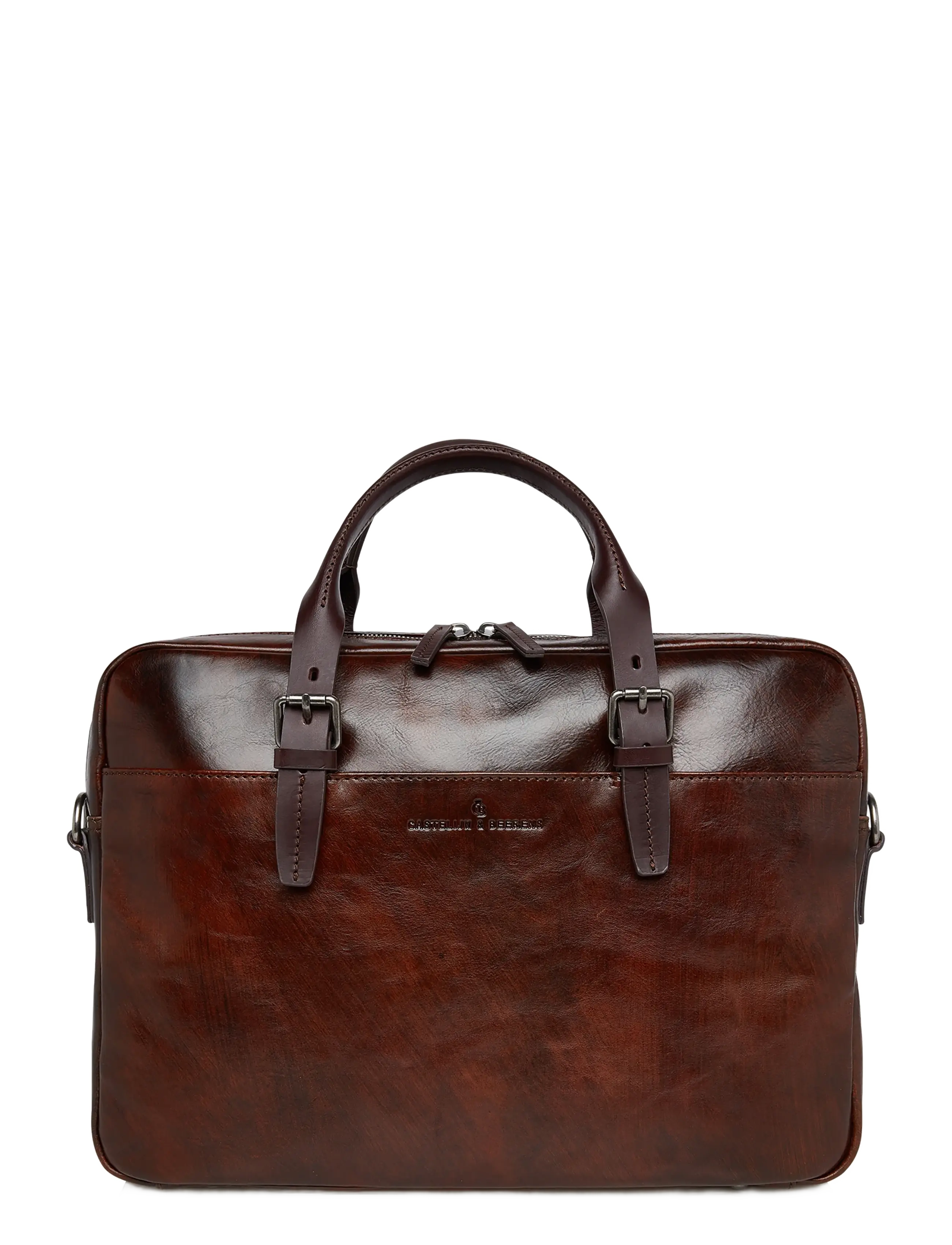 Castelijn & Beerens Rien Laptop Bag 15.6" Double Zip, 41X9X30 cm, Bags, Braun - Computer Männerswear
