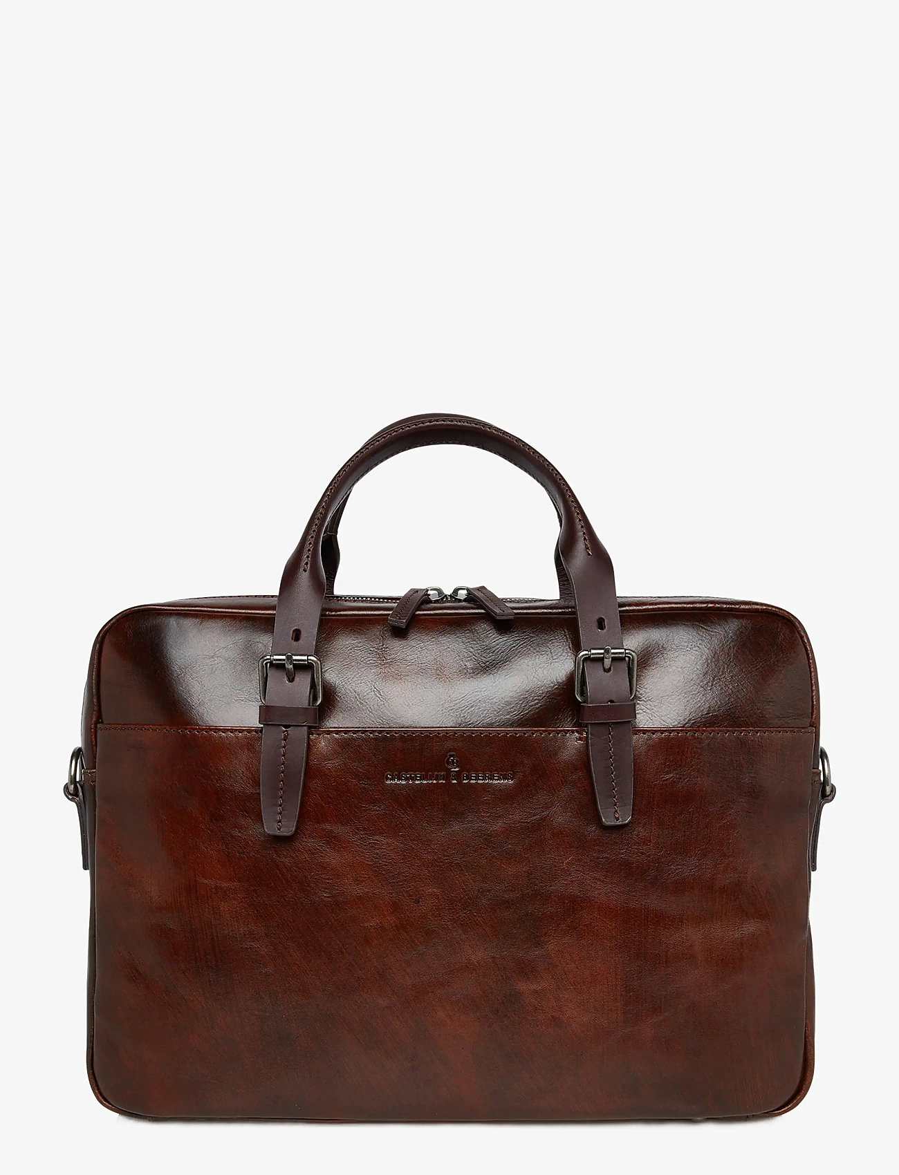 Castelijn & Beerens - RIEN Laptop Bag 15.6" double zip - computertasker - cognac - 0