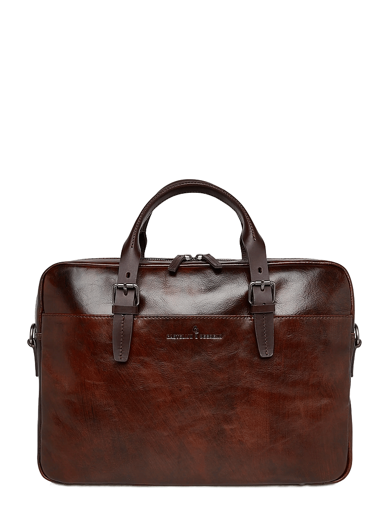 Castelijn & Beerens - RIEN Laptop Bag 15.6" double zip - computertasker - cognac - 0