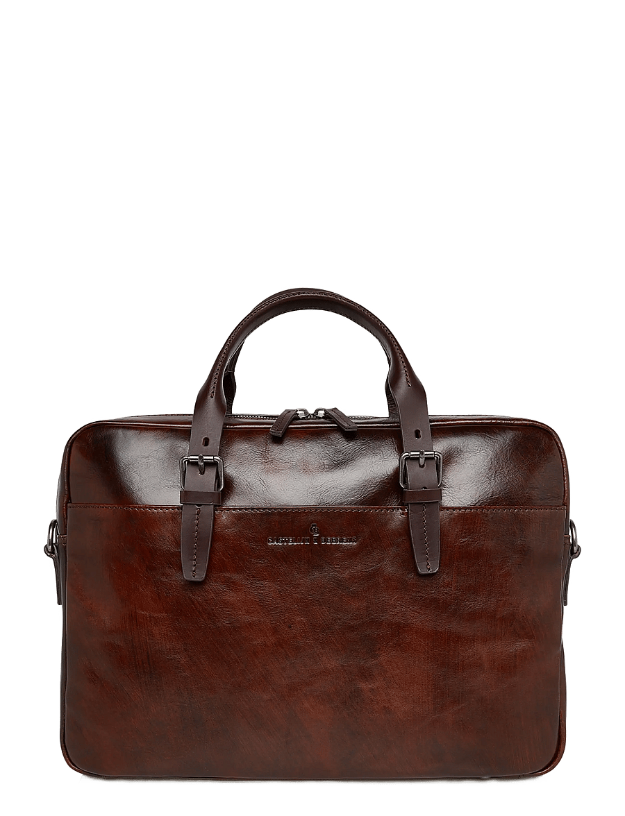Castelijn & Beerens - RIEN Laptop Bag 15.6" double zip - laptopväskor - cognac - 0