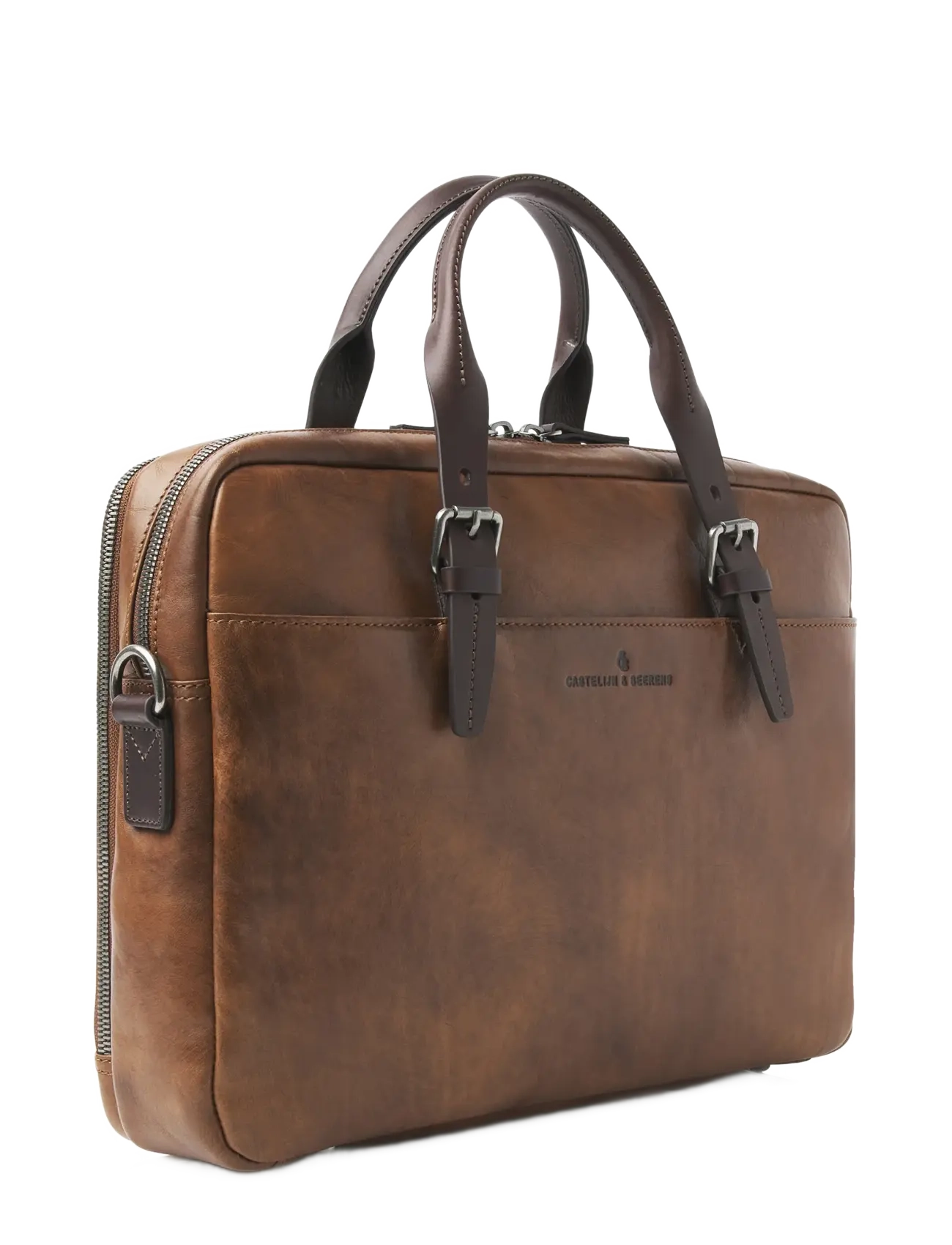 Castelijn & Beerens - RIEN Laptop Bag 15.6" double zip - computertasker - natural - 2