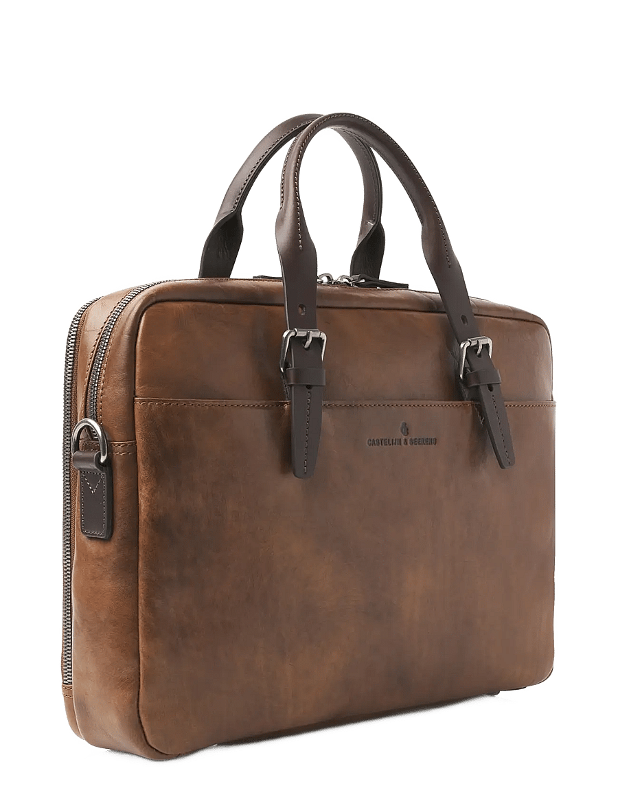 Castelijn & Beerens - RIEN Laptop Bag 15.6" double zip - computertasker - natural - 2