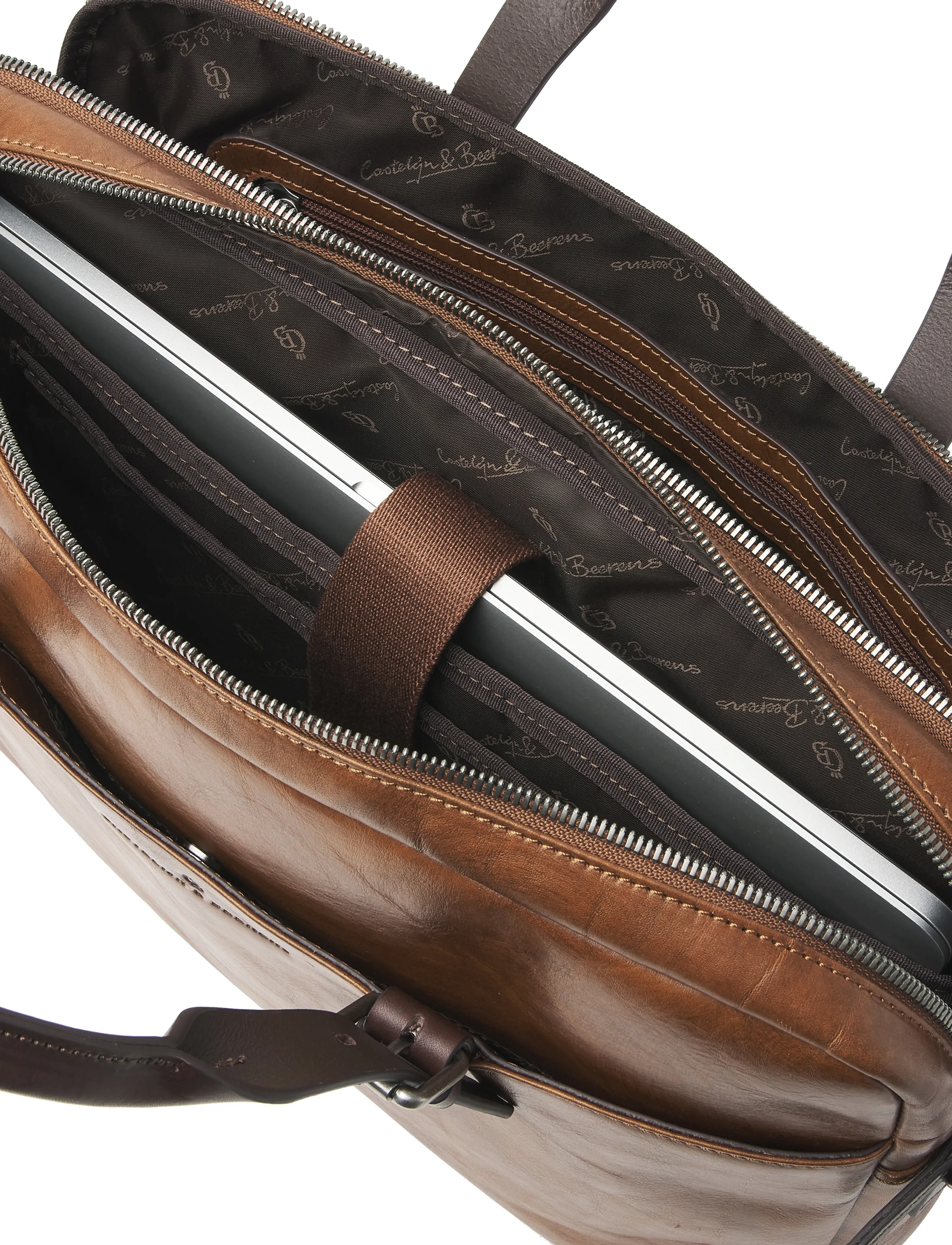 Castelijn & Beerens - RIEN Laptop Bag 15.6" double zip - computertasker - natural - 3