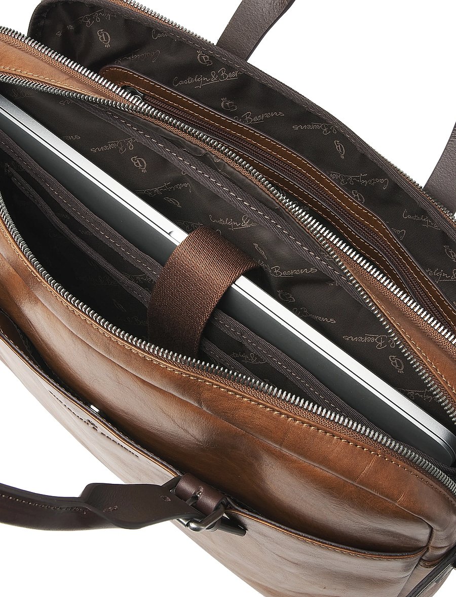 Castelijn & Beerens - RIEN Laptop Bag 15.6" double zip - computertasker - natural - 3