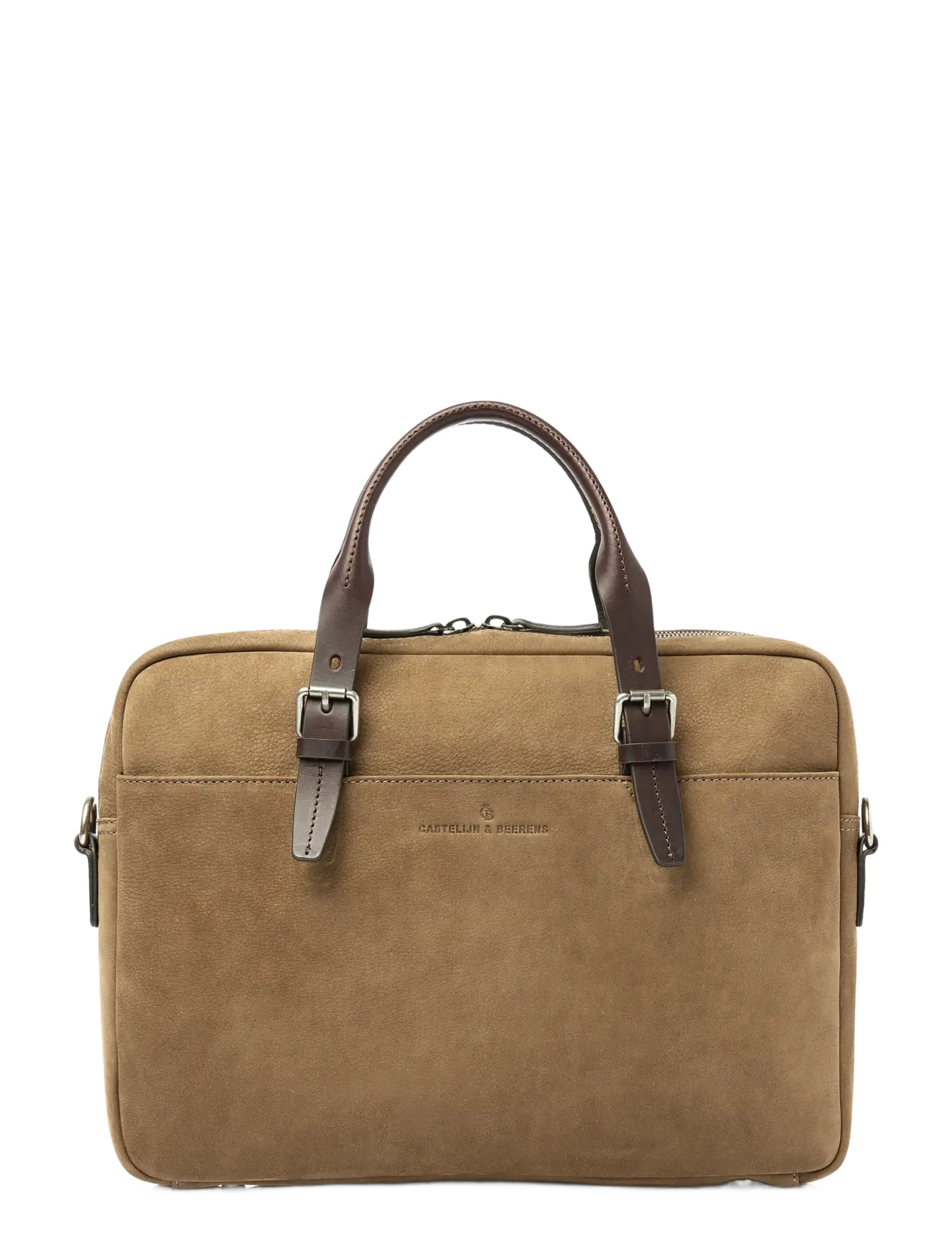 Castelijn & Beerens Nubuck Laptop Bag 15.6", 41X6.5X30 cm, Bags, Silber - Computer Männerswear