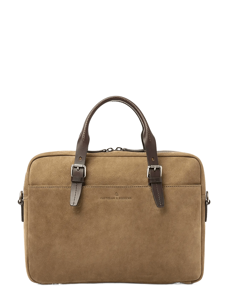 Castelijn & Beerens - NUBUCK Laptop Bag 15.6" - computertasker - taupe - 0