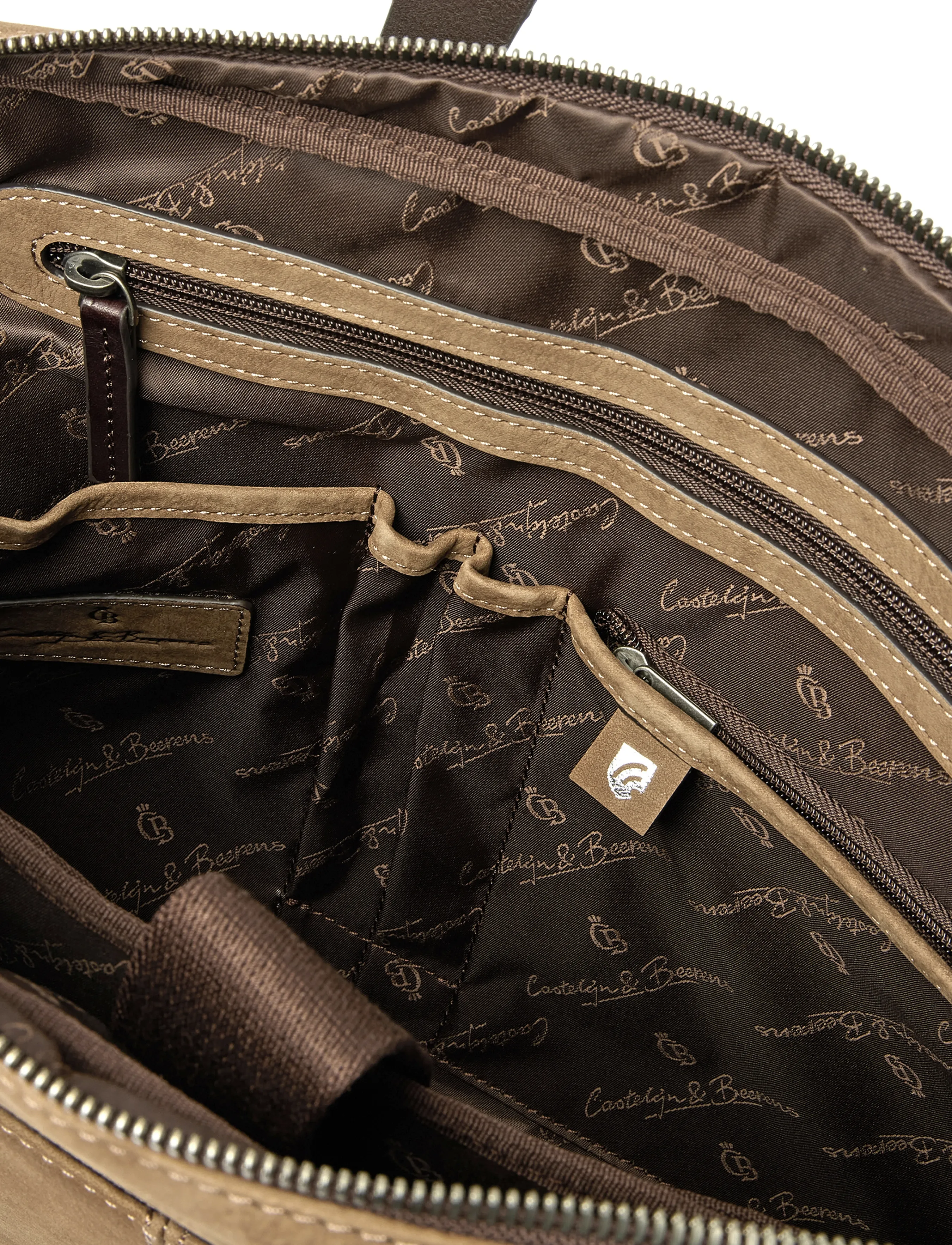 Castelijn & Beerens - NUBUCK Laptop Bag 15.6" - computertasker - taupe - 5