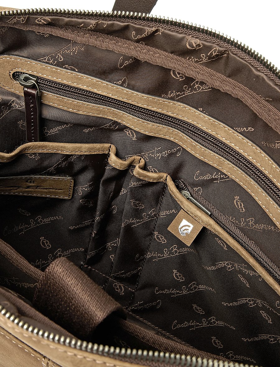 Castelijn & Beerens - NUBUCK Laptop Bag 15.6" - computertasker - taupe - 5