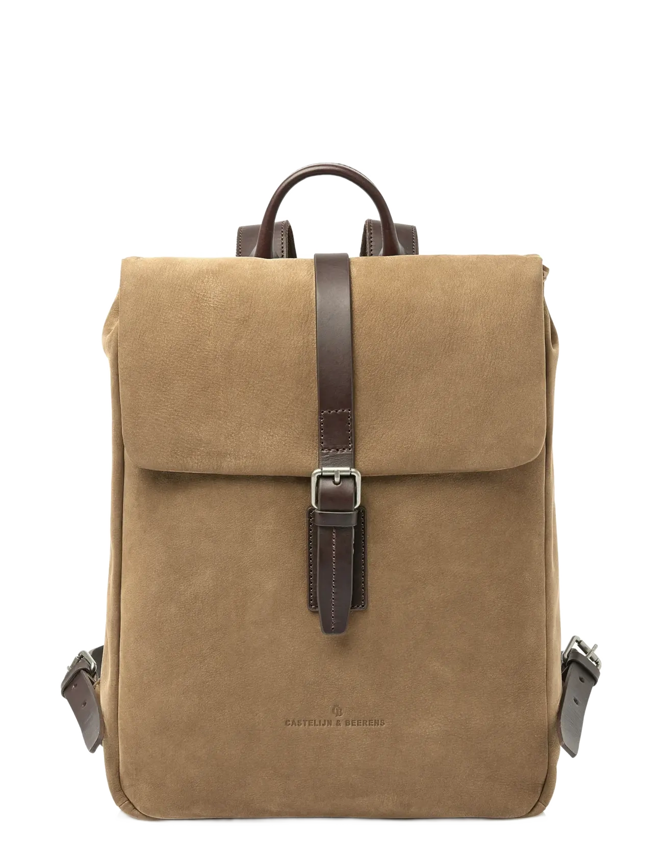 Castelijn & Beerens Nubuck Backpack 15.6", 39X32X10 cm, Brown, Backpacks > Business Backpacks, Herre