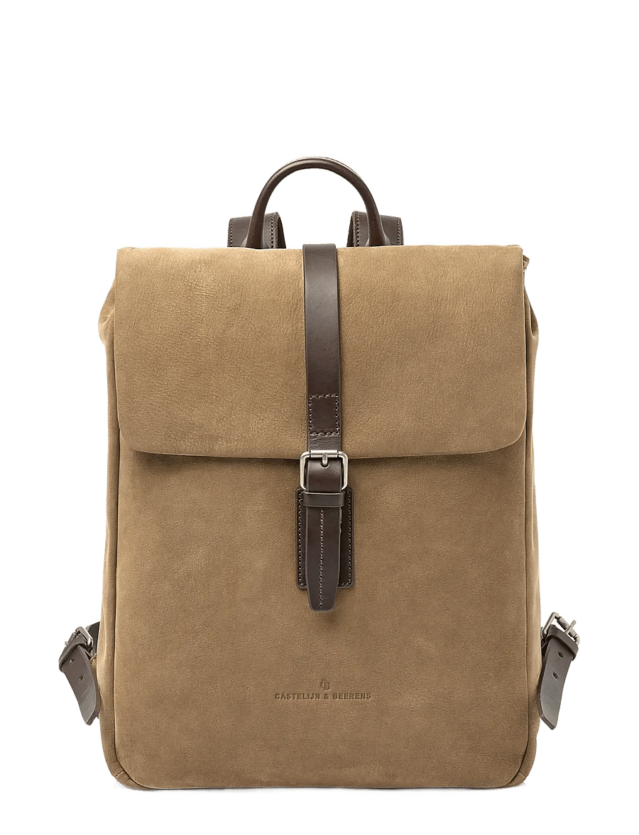Castelijn & Beerens - NUBUCK Backpack 15.6" - affärsryggsäckar - taupe - 0