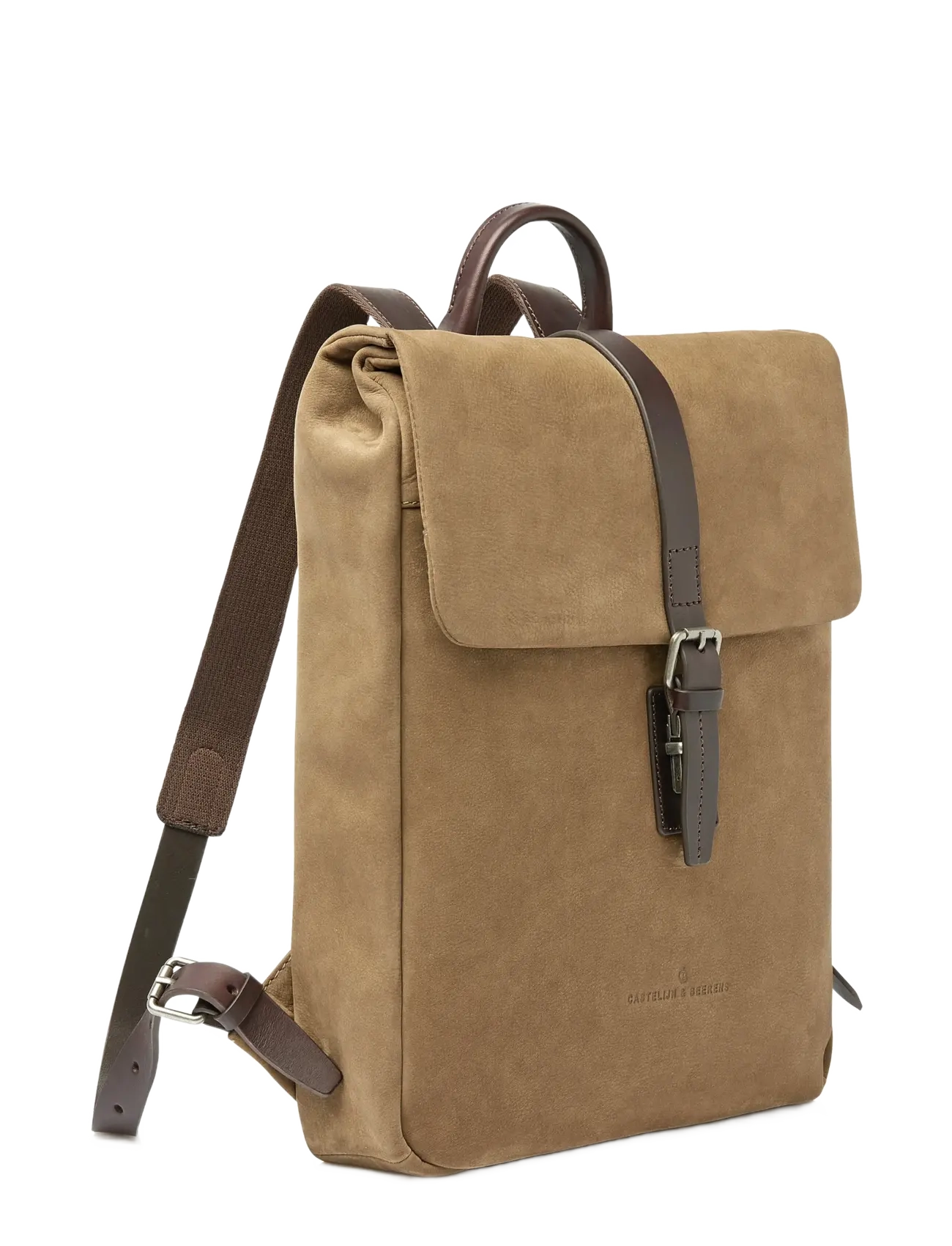 Castelijn & Beerens - NUBUCK Backpack 15.6" - affärsryggsäckar - taupe - 2