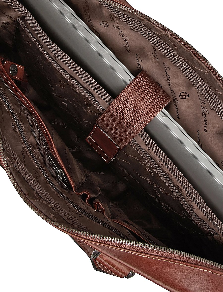 Castelijn & Beerens - VERONA Laptop Bag 15.6" single zip - computertasker - light brown - 2