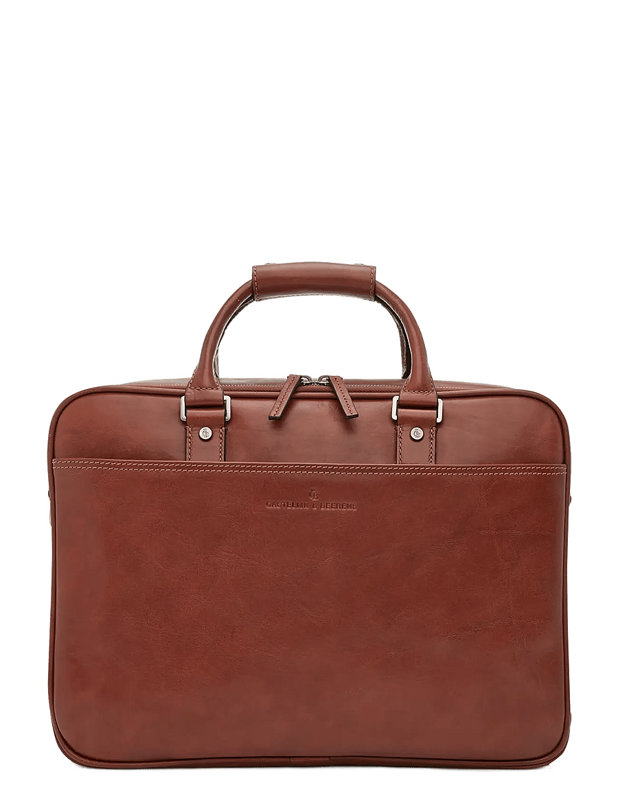 Castelijn & Beerens - VERONA Laptop Bag 15.6" double zip - computertasker - light brown - 0