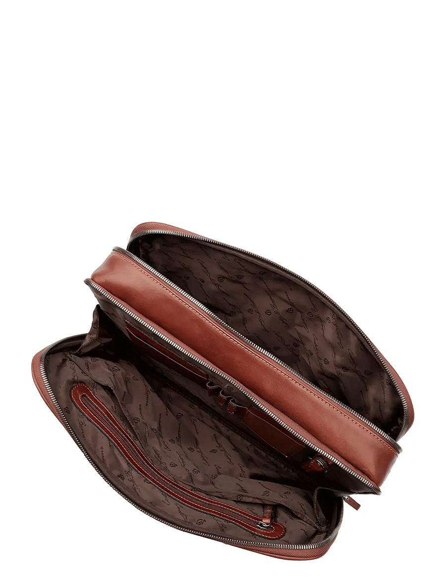 Castelijn & Beerens - VERONA Laptop Bag 15.6" double zip - computertasker - light brown - 2