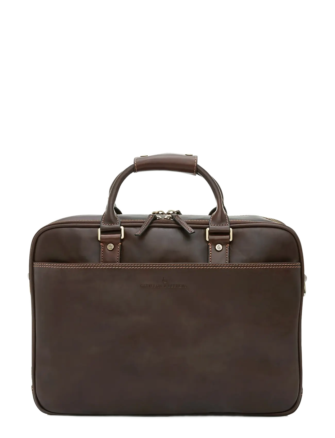 Castelijn & Beerens Verona Laptop Bag 15.6" Double Zip, 43X12X32 cm, Bags, Braun - Computer Männerswear