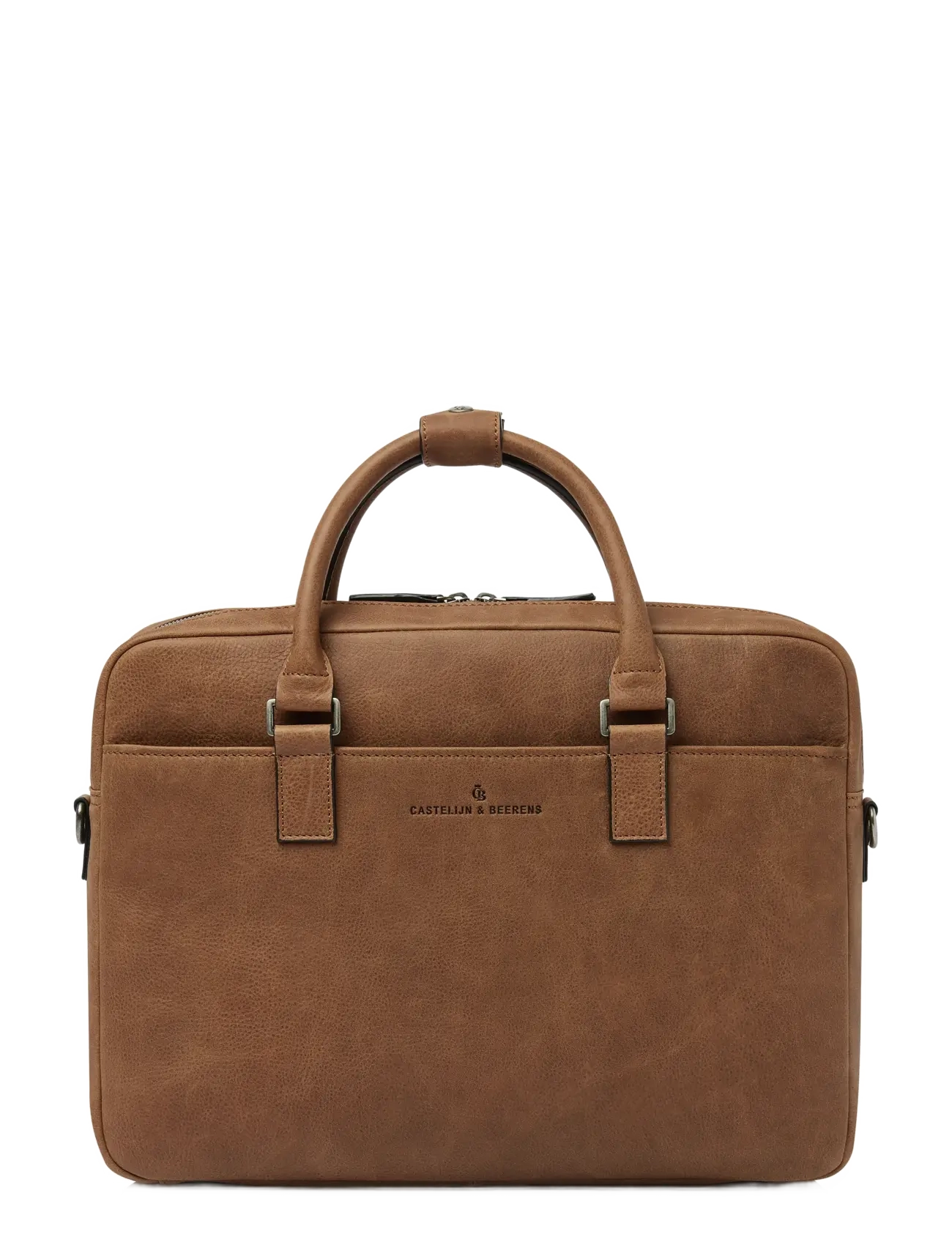 Castelijn & Beerens CARISMA Laptop Bag 15,6" double zip - Computertasker - COGNAC / brown