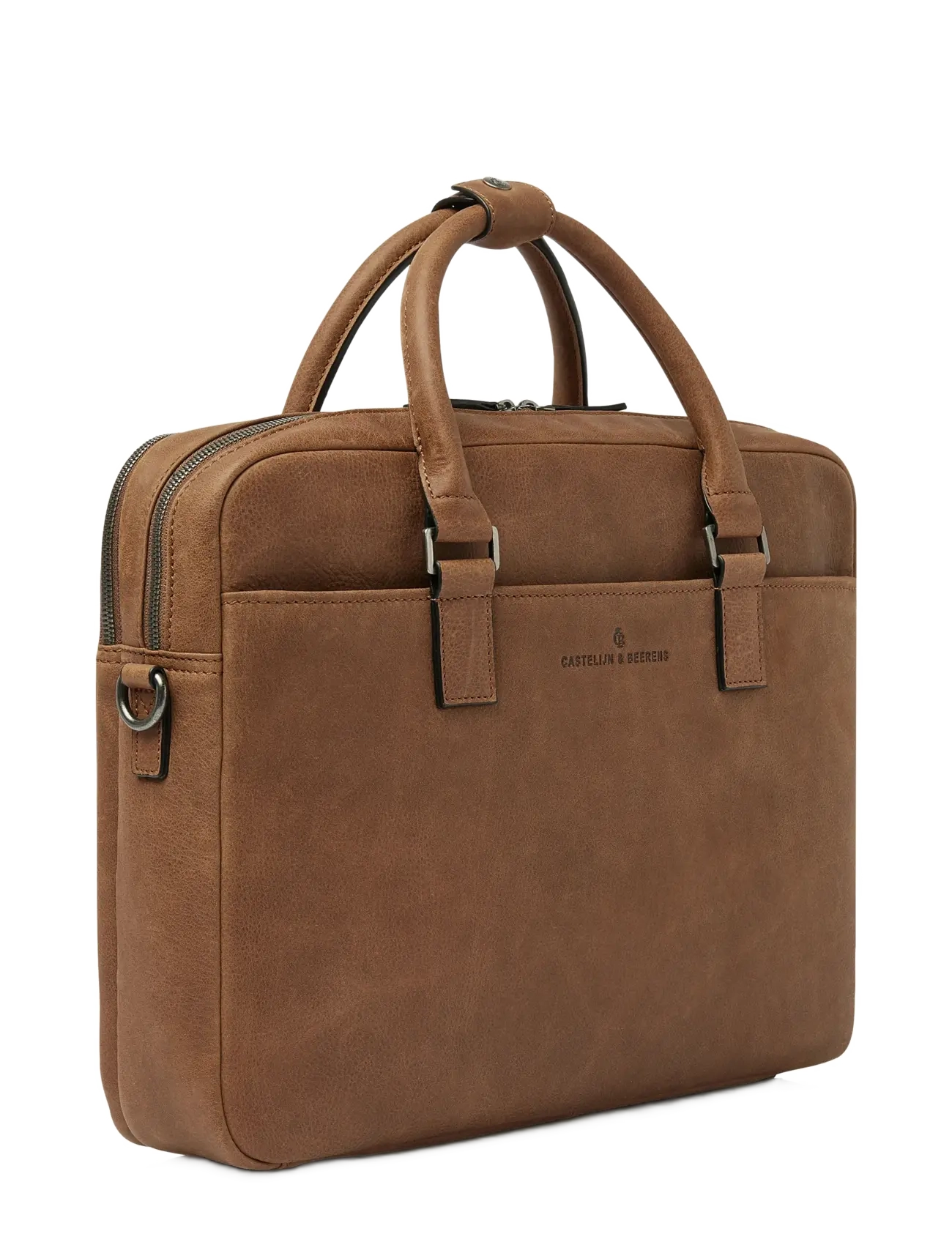 Castelijn & Beerens - CARISMA Laptop Bag 15,6" double zip - computertasker - cognac - 2