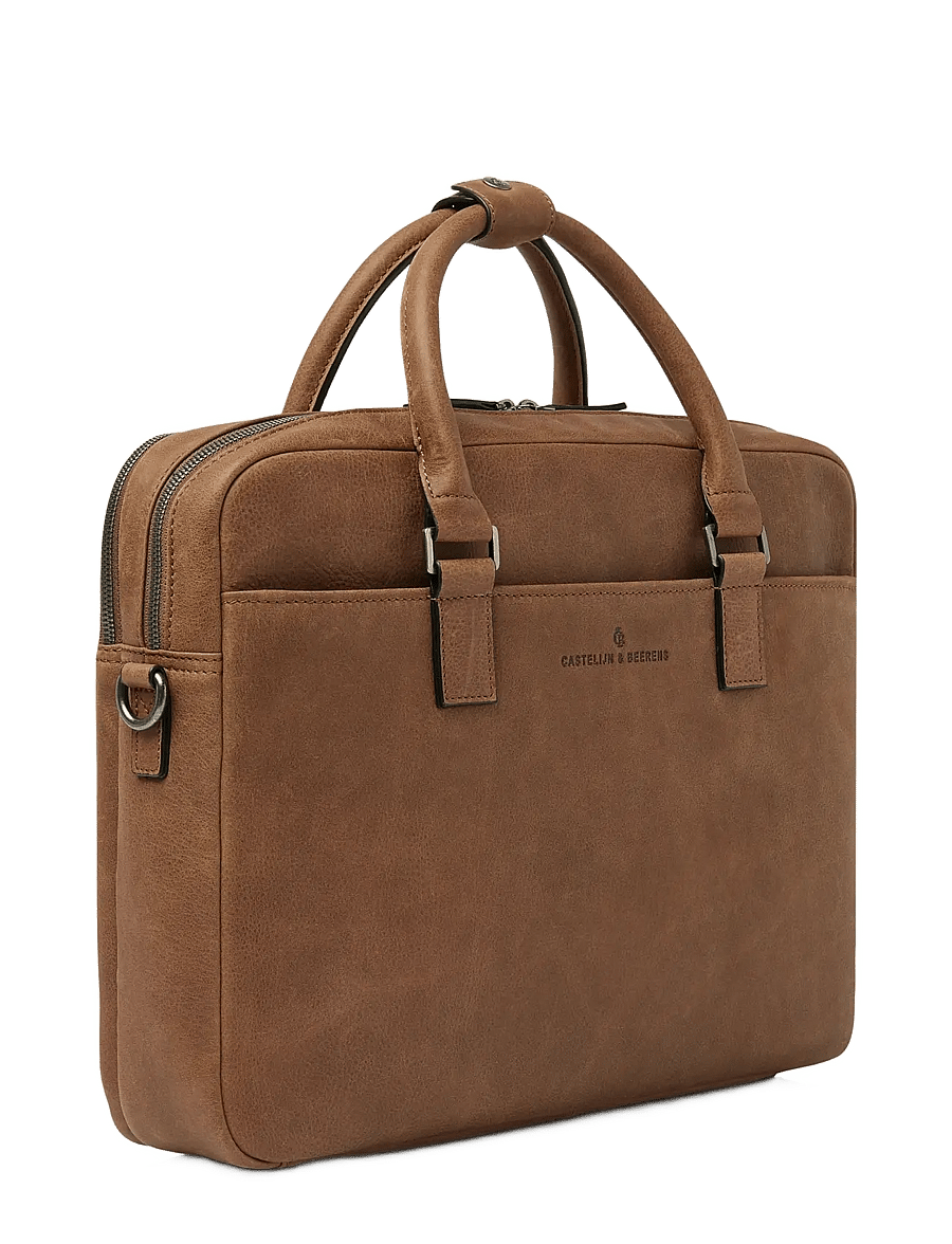 Castelijn & Beerens - CARISMA Laptop Bag 15,6" double zip - computertasker - cognac - 2