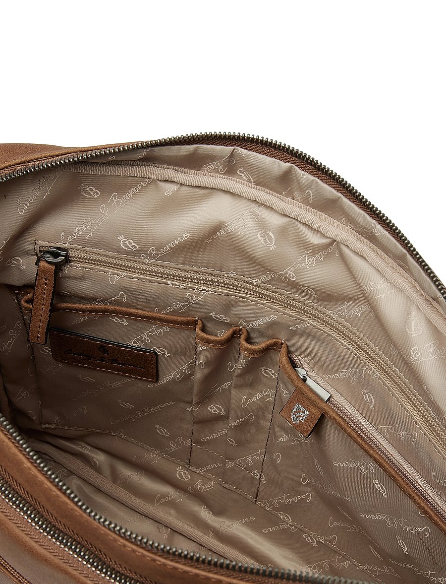 Castelijn & Beerens - CARISMA Laptop Bag 15,6" double zip - computertasker - cognac - 3