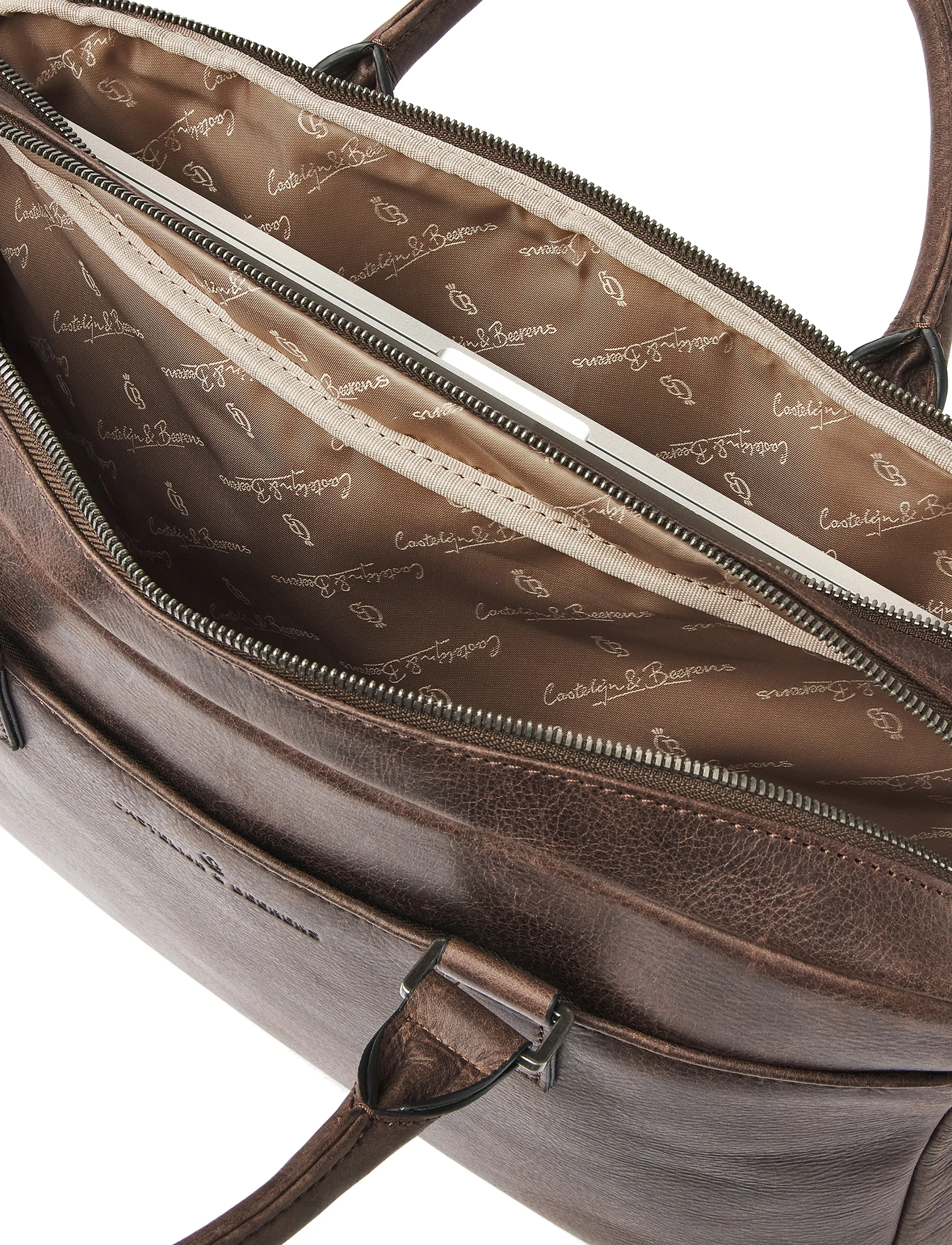 Castelijn & Beerens - CARISMA Laptop Bag 15,6" double zip - computertasker - mocca - 4