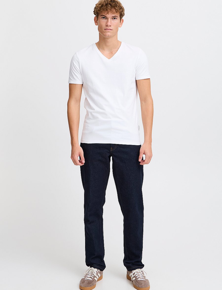Casual Friday - CFLINCOLN V-neck tee - v-kaelusega t-särgid - bright white - 0
