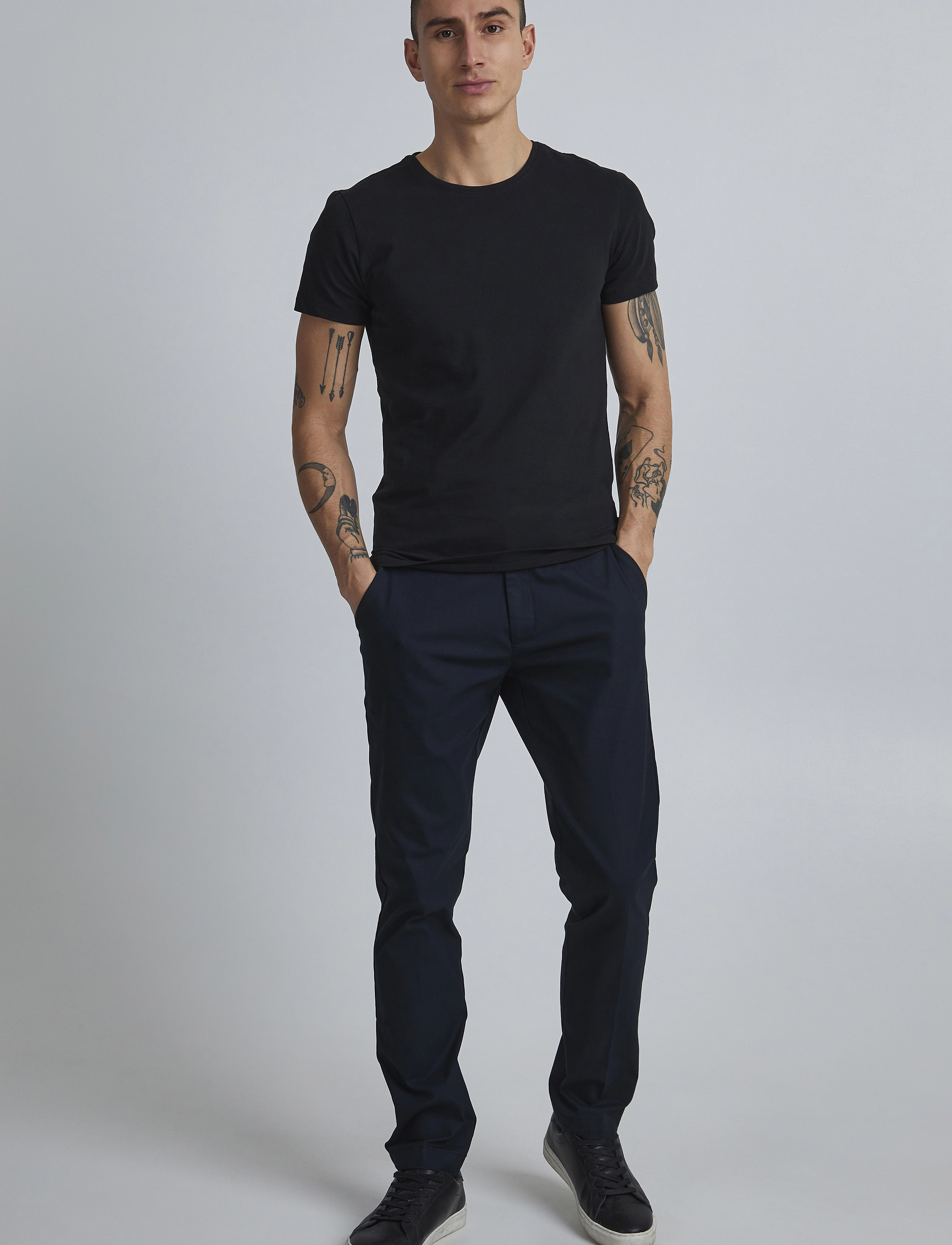 Casual Friday Cfdavide Crew Neck Tee, Mænd, Rundhalset T-Shirt, Sort, Str: XL