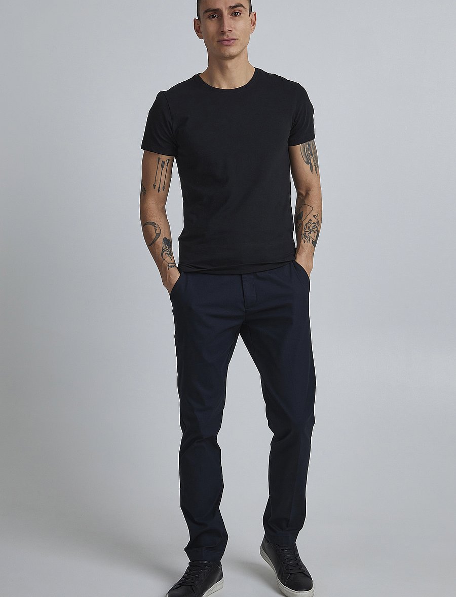 Casual Friday - CFDAVIDE crew neck tee - kurzärmelige t-shirts - black - 0