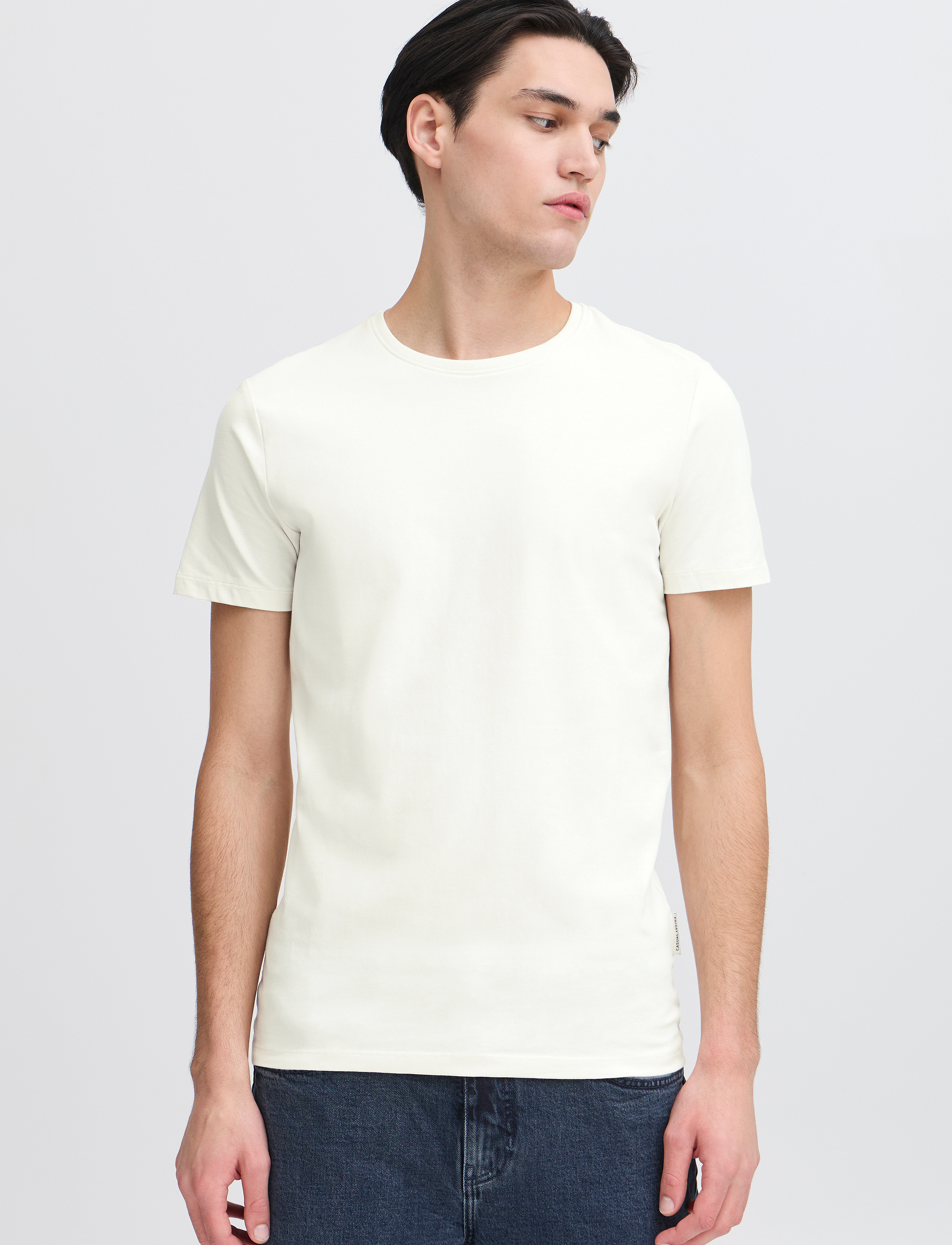 Casual Friday - CFDAVIDE crew neck tee - najniższe ceny - egret - 4