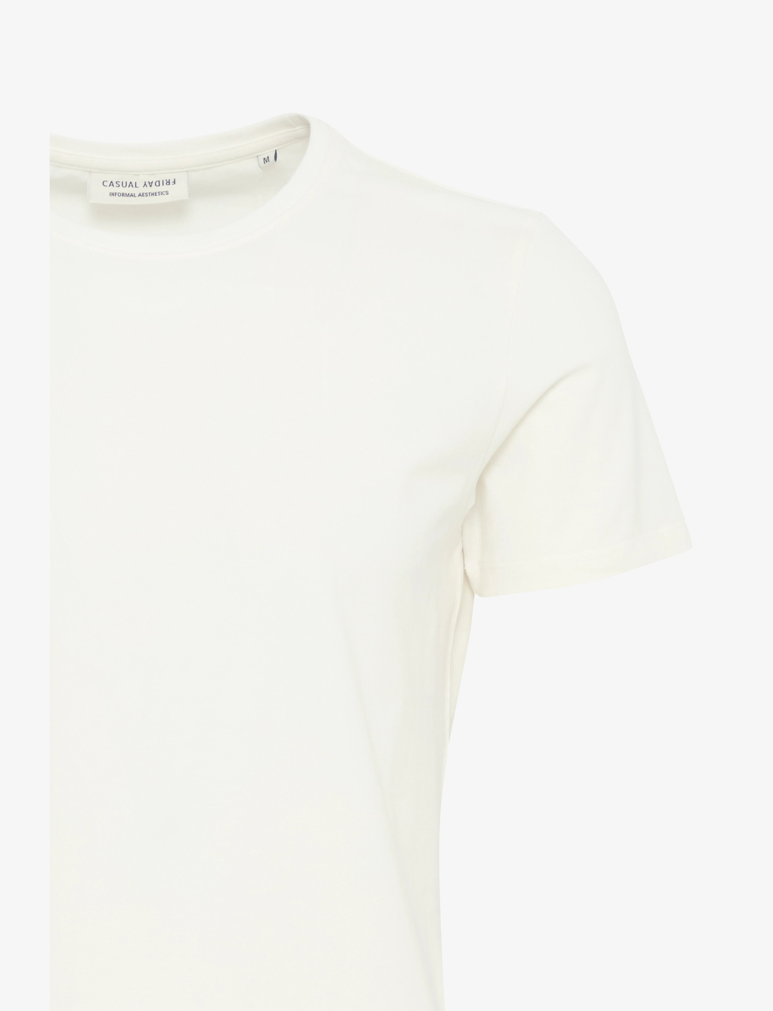 Casual Friday - CFDAVIDE crew neck tee - najniższe ceny - egret - 3