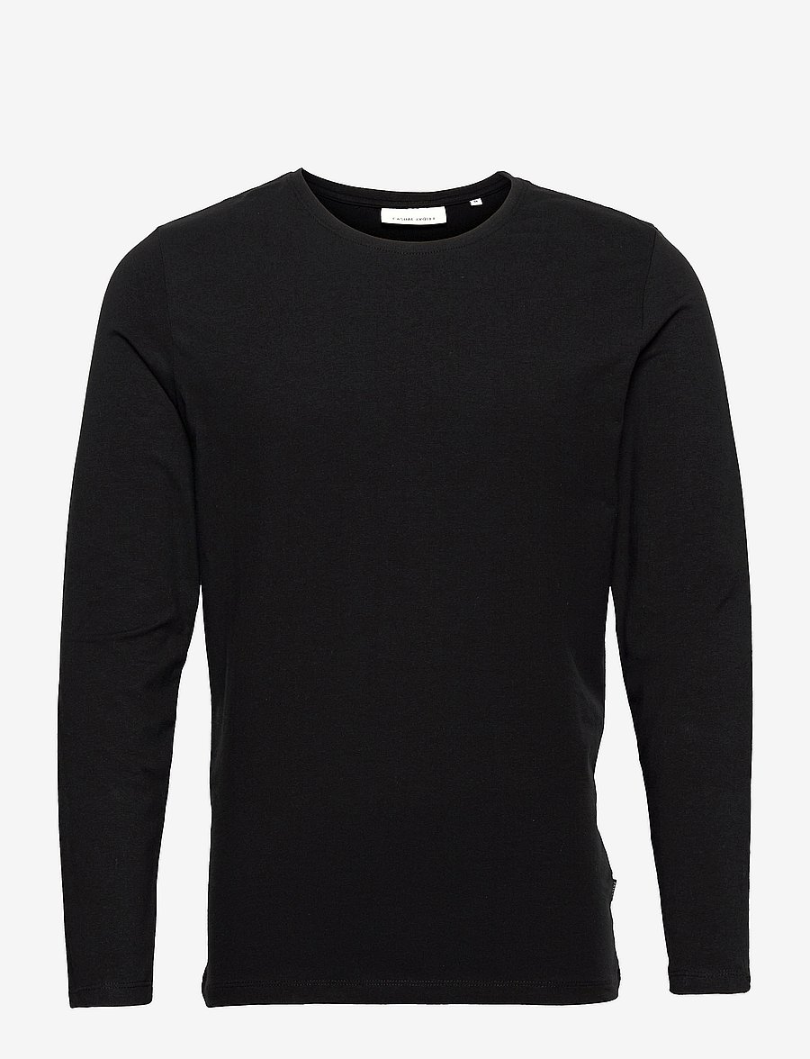 Casual Friday - CFTHEO LS tee - langærmede t-shirts - anthracite black - 1