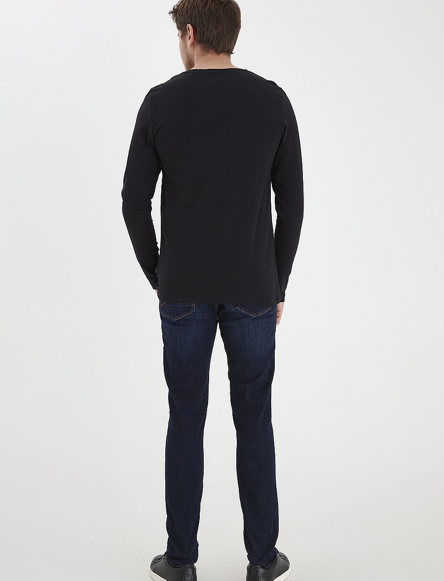 Casual Friday - CFTHEO LS tee - langærmede t-shirts - anthracite black - 3