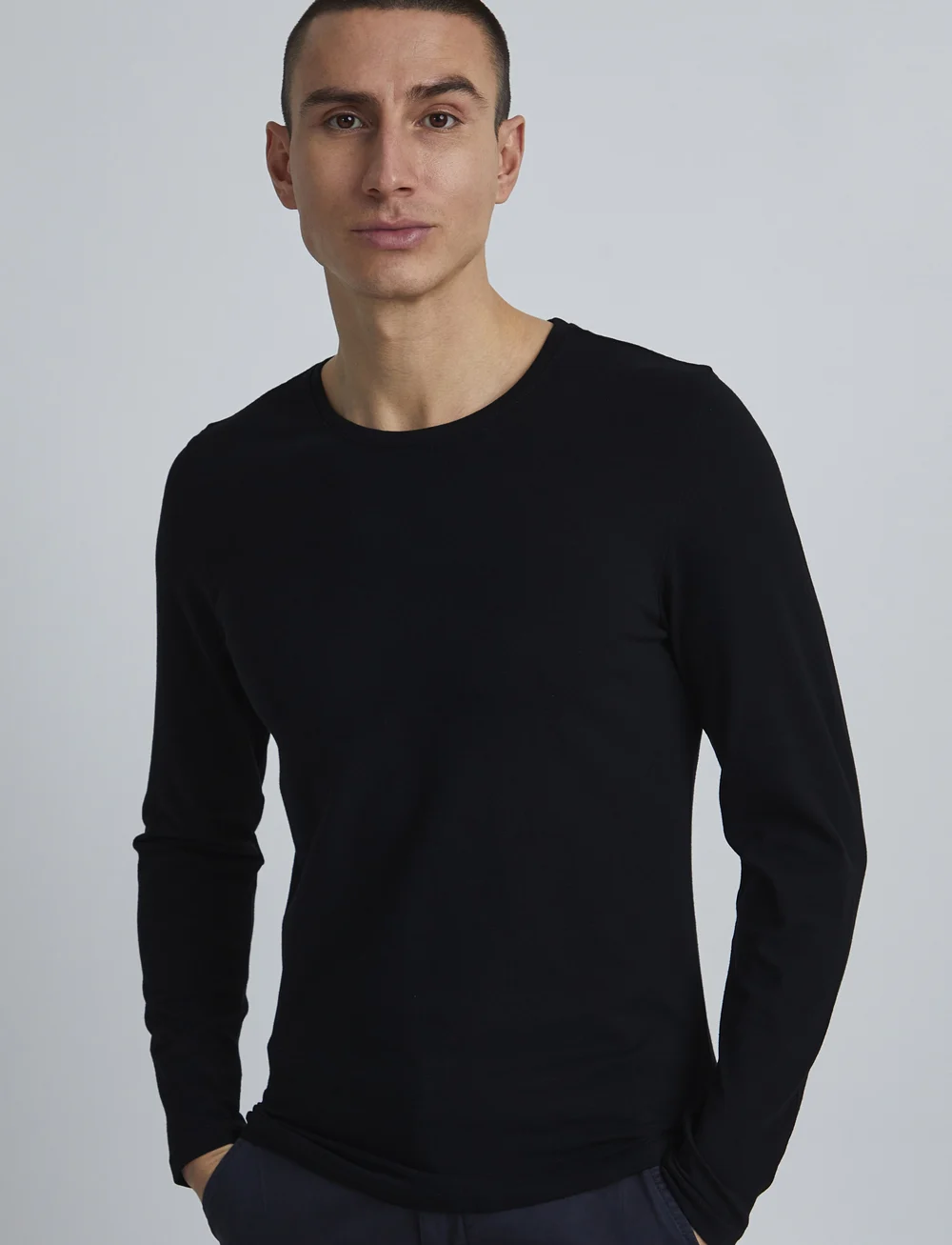 Casual Friday - CFTHEO LS tee - långärmade t-shirts - anthracite black - 4