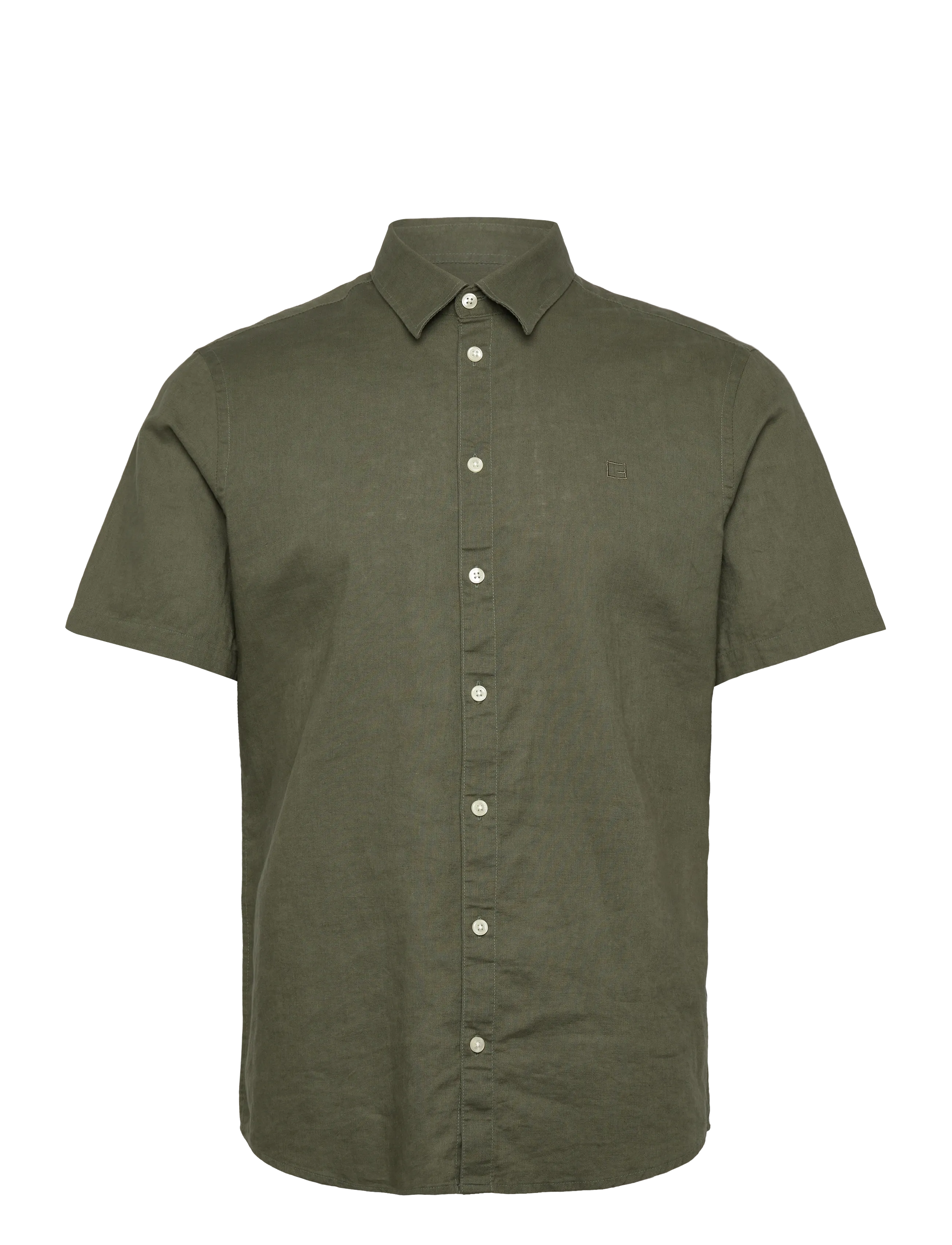 Casual Friday CFAKSEL SS linen mix shirt - Casual Friday - BEETLE / khaki/green
