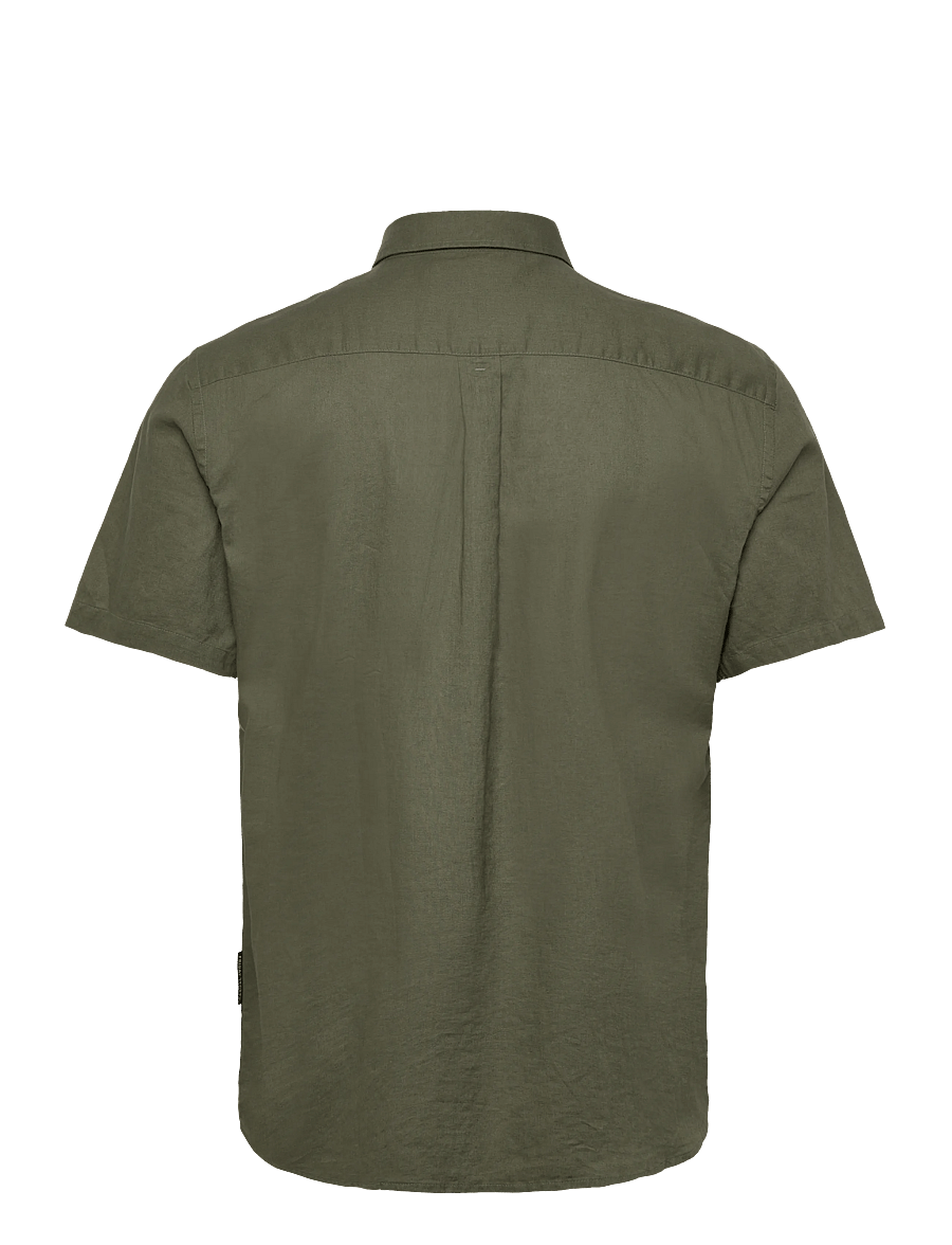 Casual Friday - CFAKSEL SS linen mix shirt - hørskjorter - beetle - 1