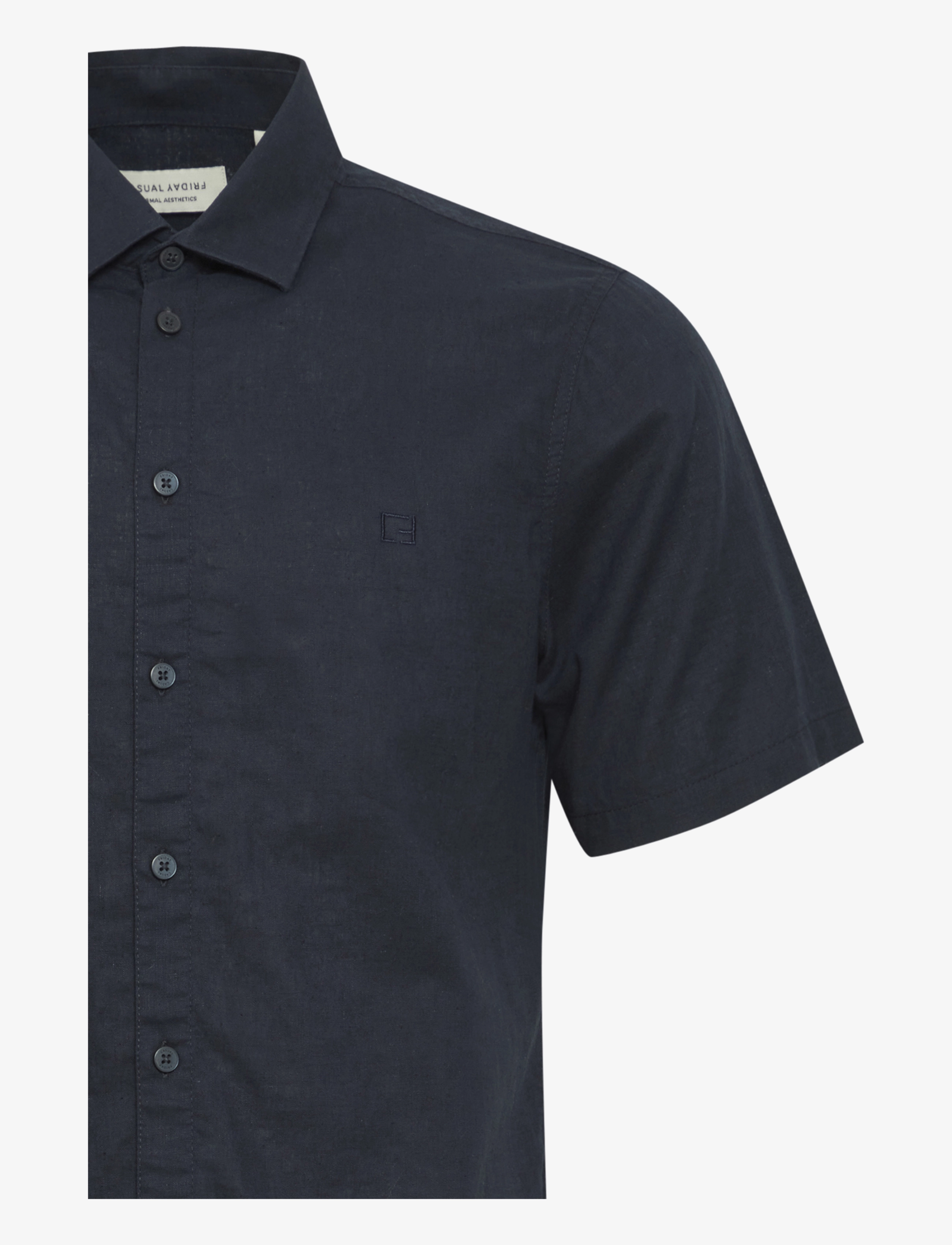 Casual Friday - CFAKSEL SS linen mix shirt - laveste priser - dark navy - 2