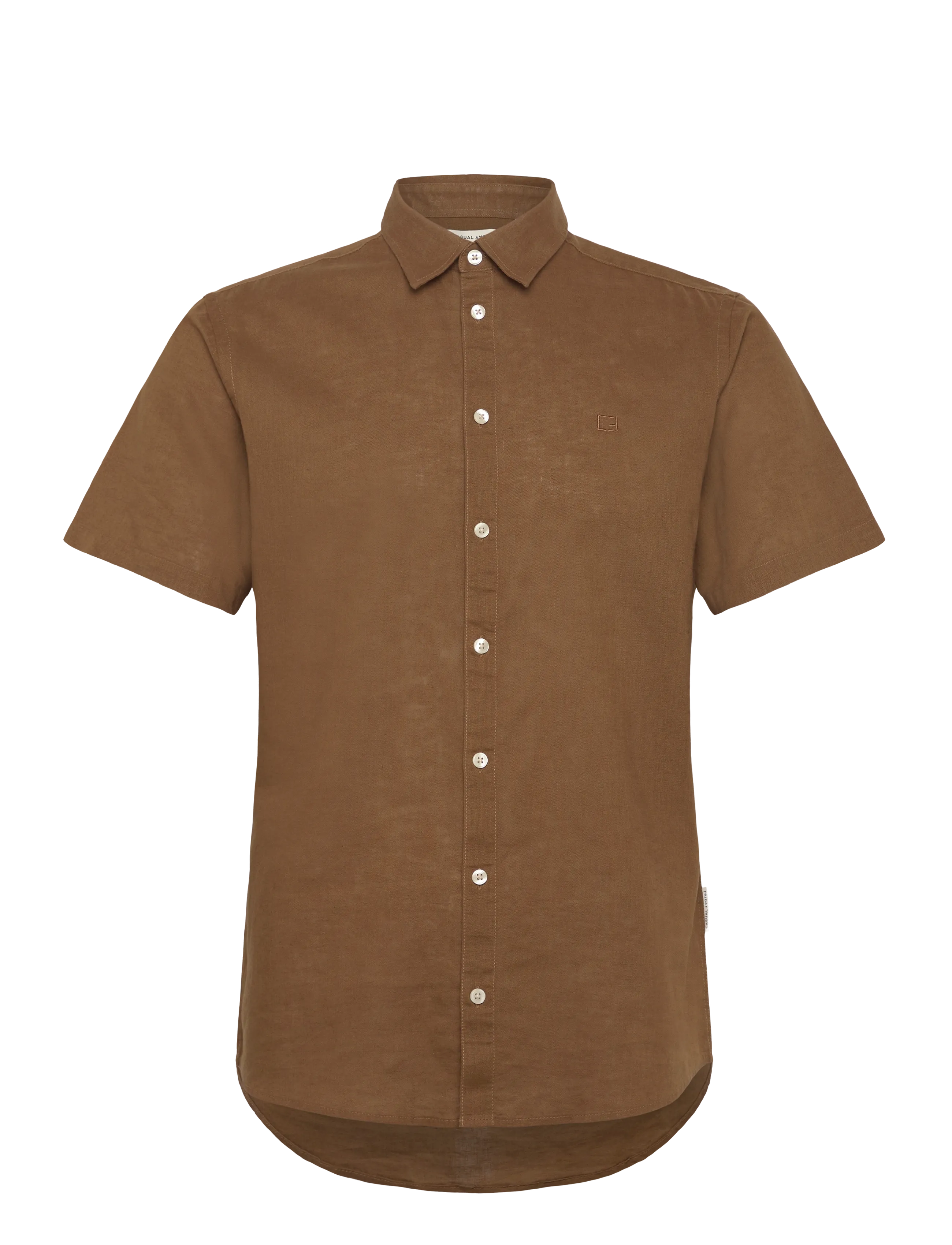 Casual Friday CFAKSEL SS linen mix shirt - Basic skjortor - KANGAROO / brown