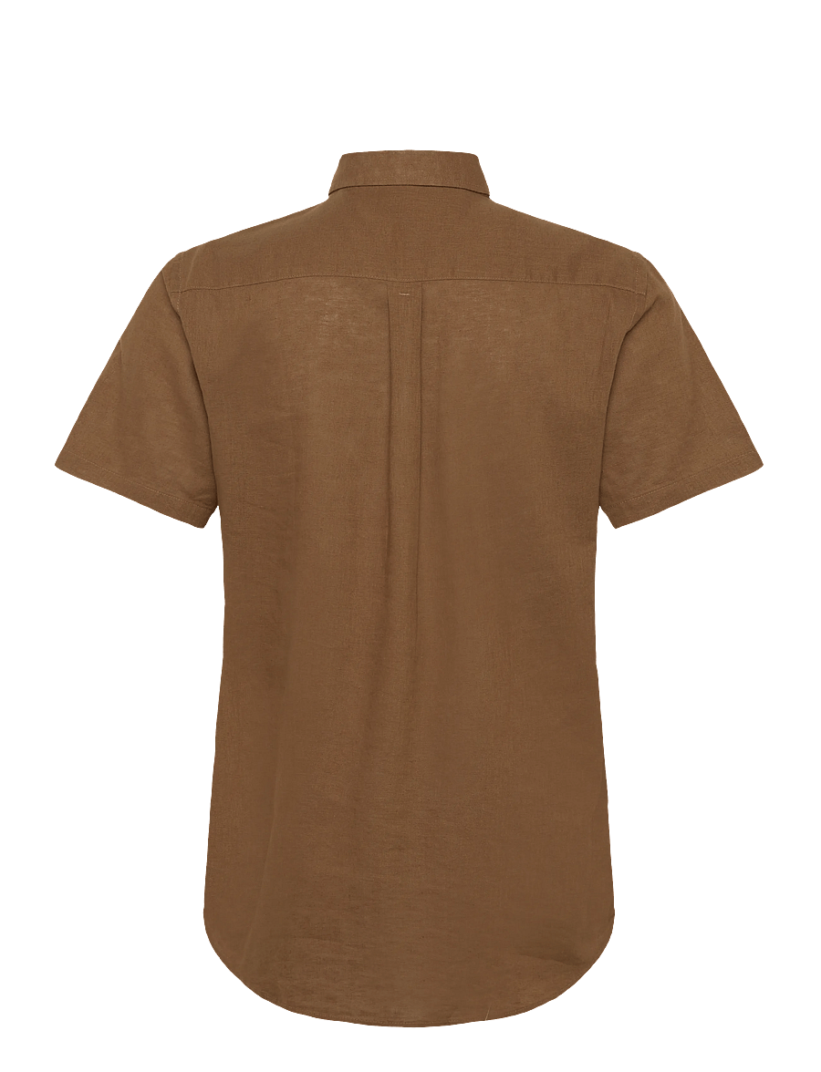 Casual Friday - CFAKSEL SS linen mix shirt - hørskjorter - kangaroo - 1