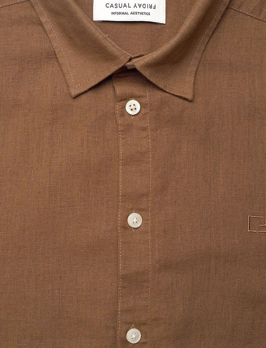 Casual Friday - CFAKSEL SS linen mix shirt - hørskjorter - kangaroo - 2