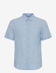 Casual Friday - CFAksel SS linen mix shirt - linskjorter - silver lake blue - 0