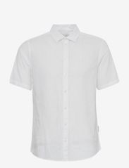 Casual Friday - CFAksel SS linen mix shirt - linen shirts - snow white - 0