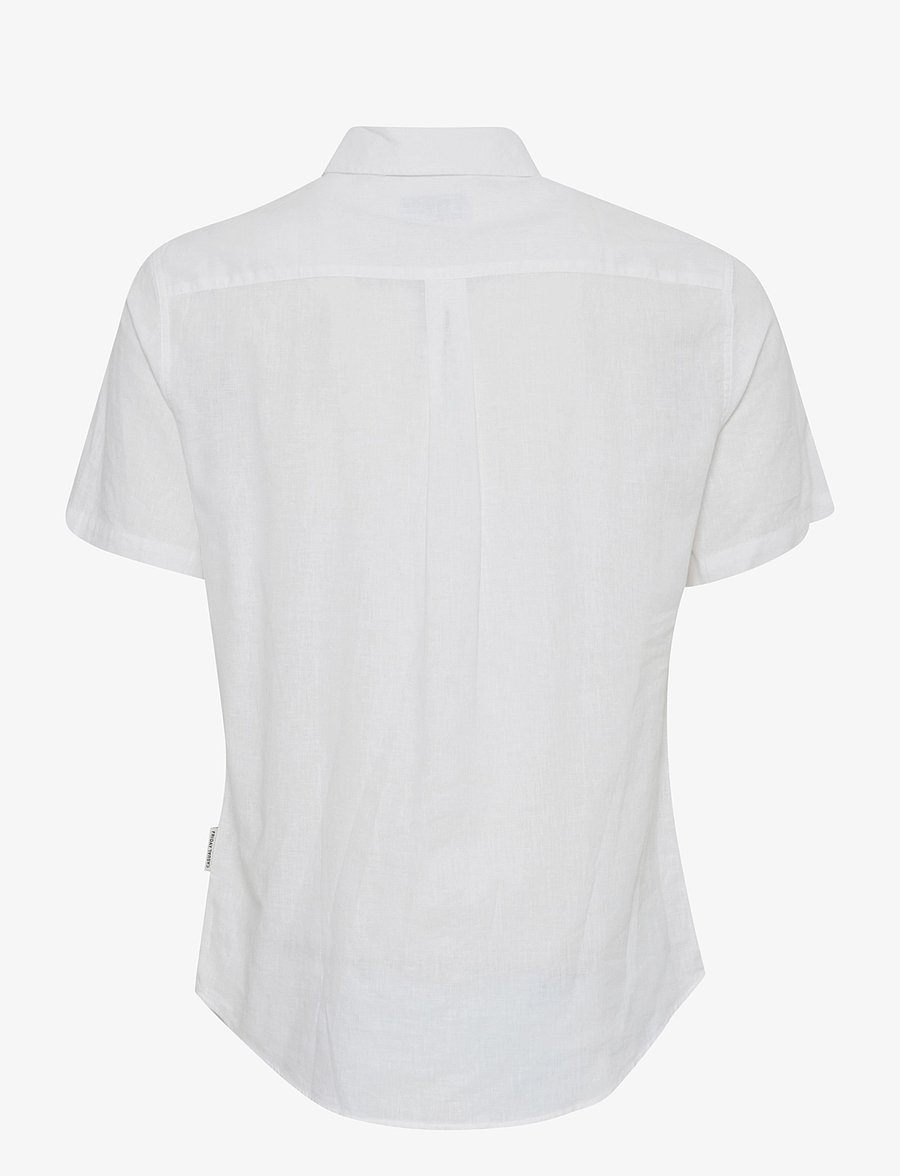 Casual Friday - CFAKSEL SS linen mix shirt - hørskjorter - snow white - 2