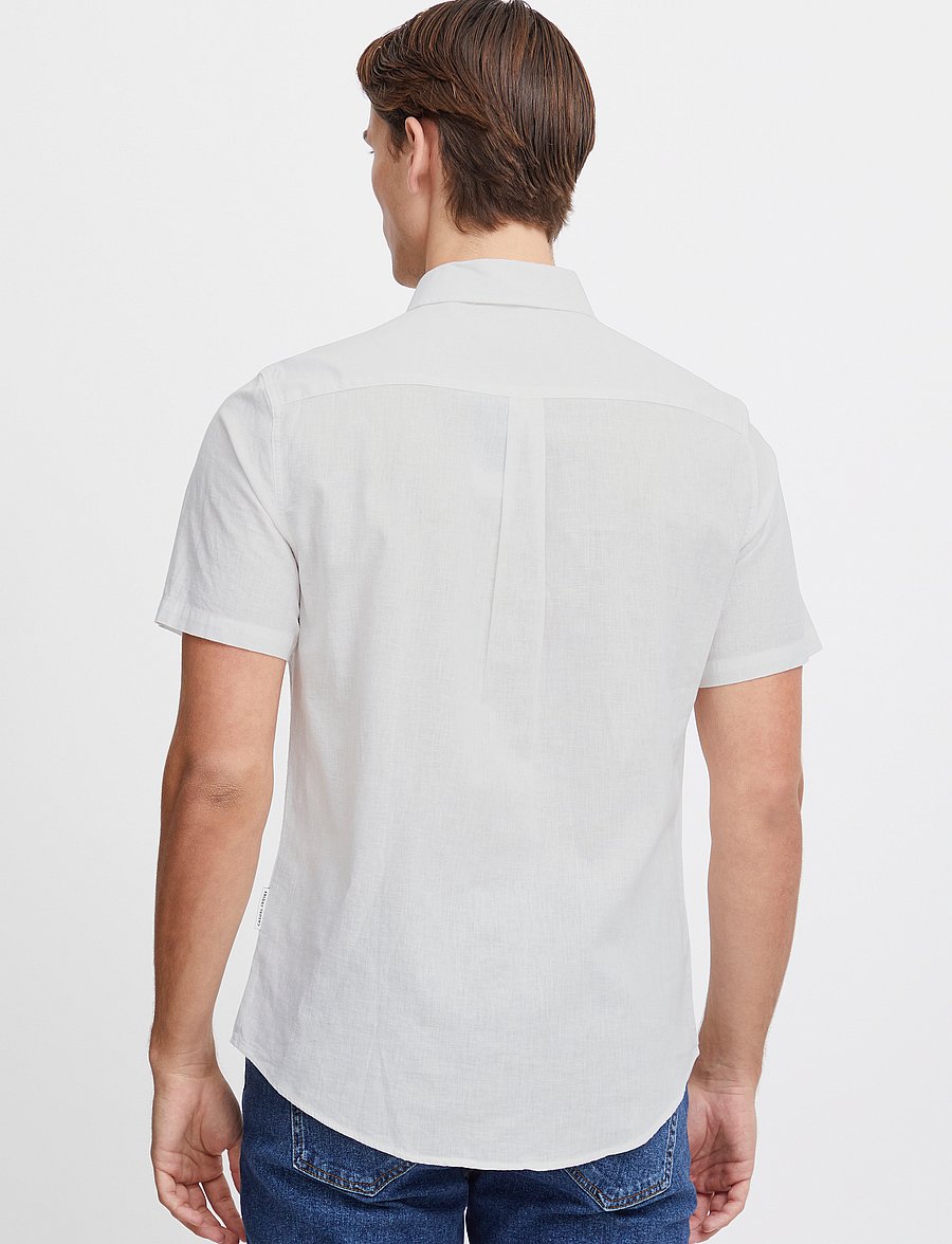 Casual Friday - CFAKSEL SS linen mix shirt - leinenhemden - snow white - 4