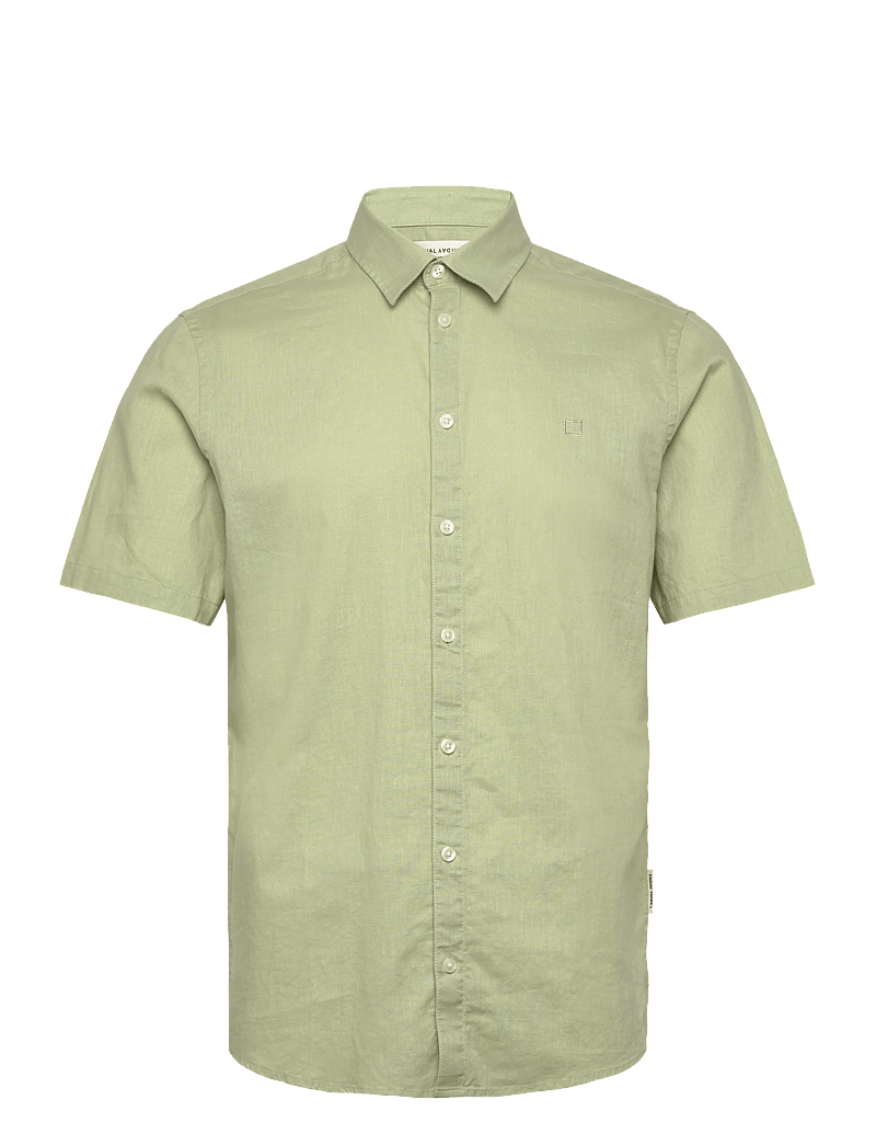 Casual Friday - CFAKSEL SS linen mix shirt - hørskjorter - swamp - 0