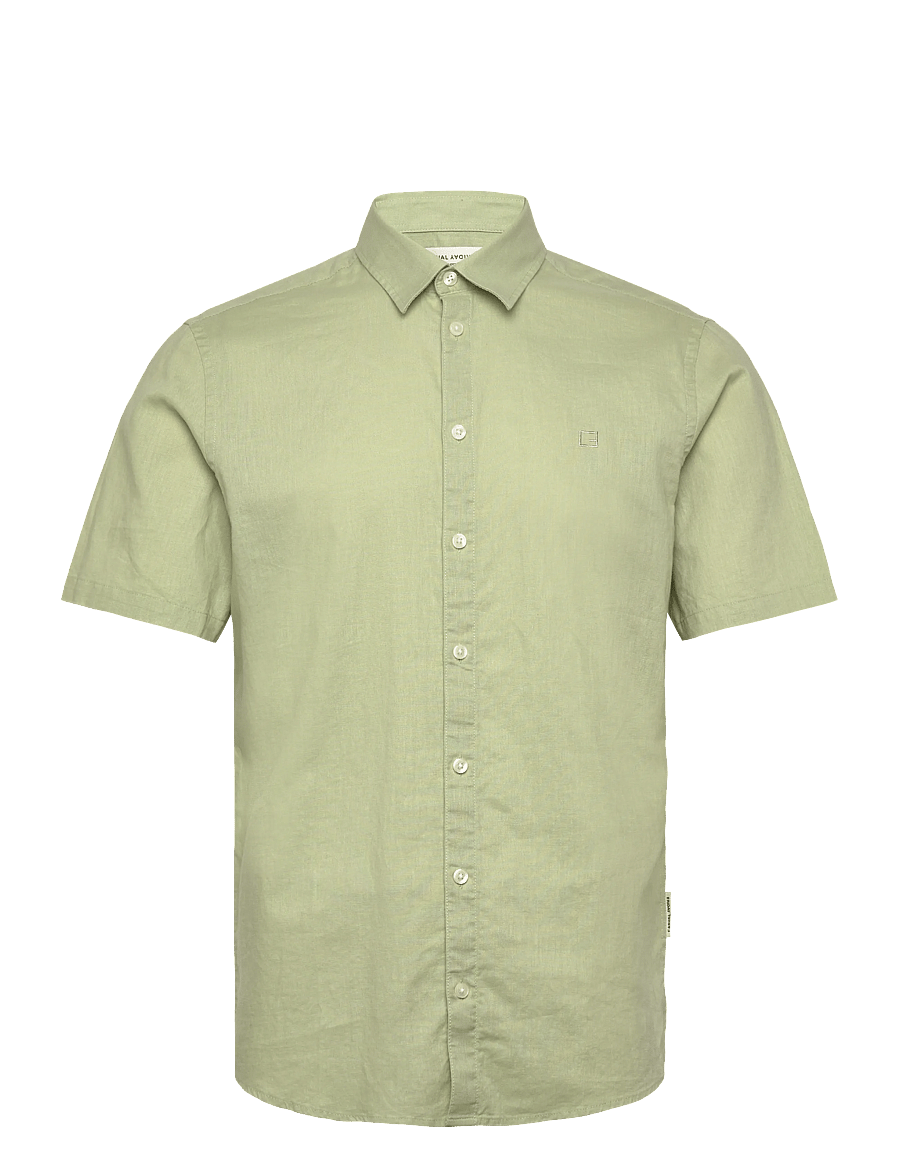 Casual Friday - CFAKSEL SS linen mix shirt - linased särgid - swamp - 0