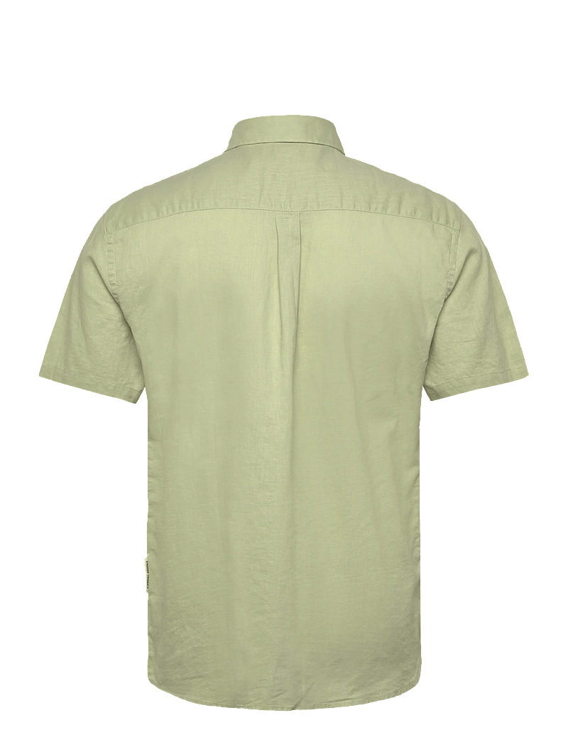 Casual Friday - CFAKSEL SS linen mix shirt - hørskjorter - swamp - 1