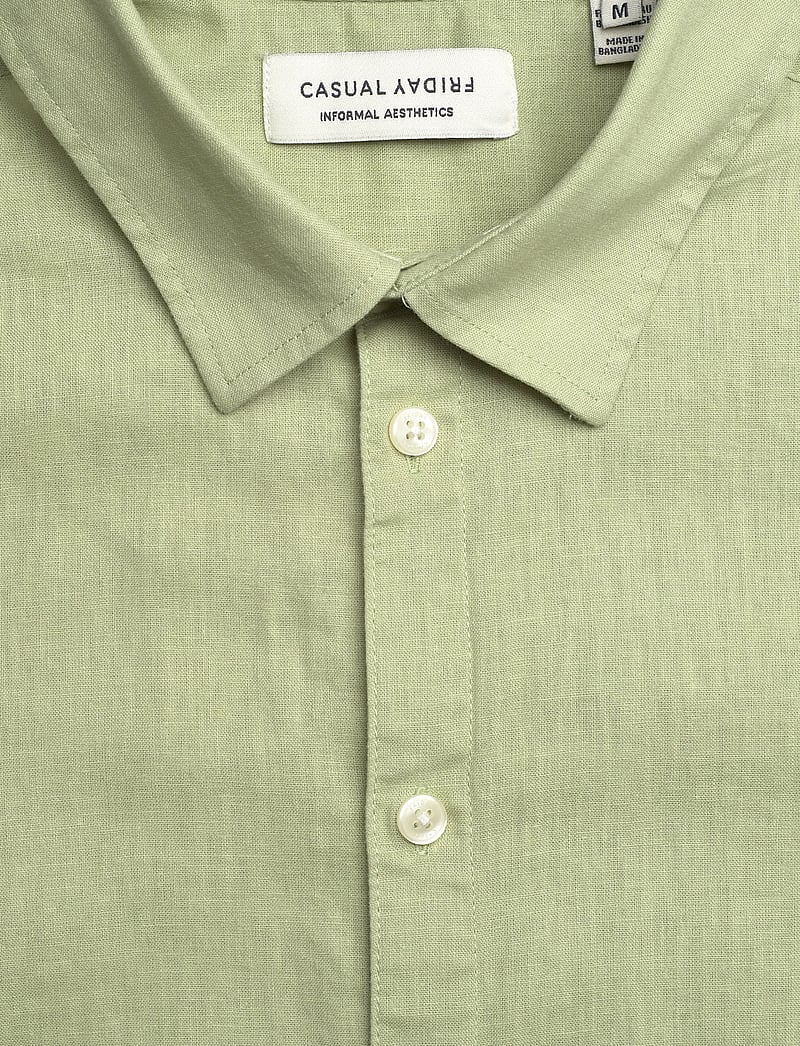Casual Friday - CFAKSEL SS linen mix shirt - hørskjorter - swamp - 2